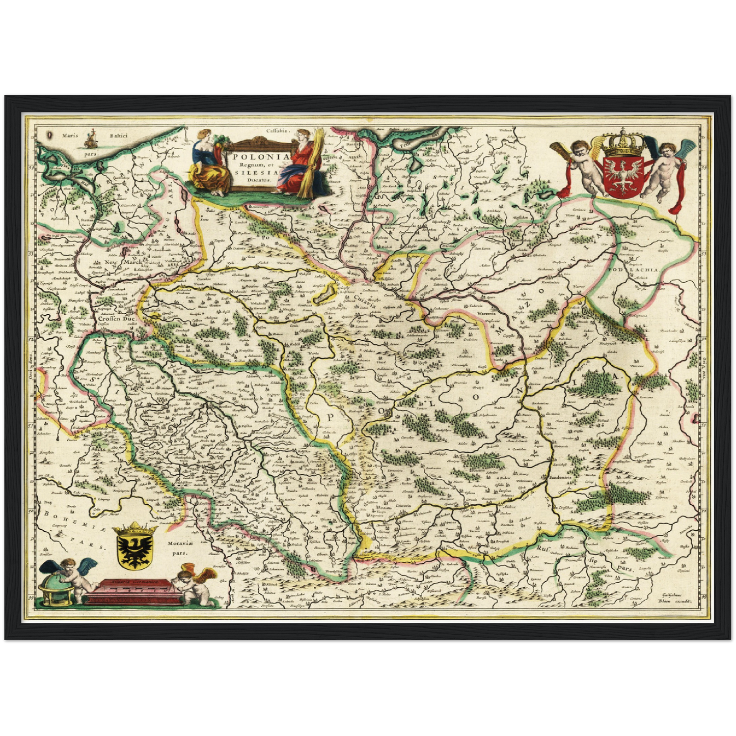 Historische Landkarte Polen um 1647
