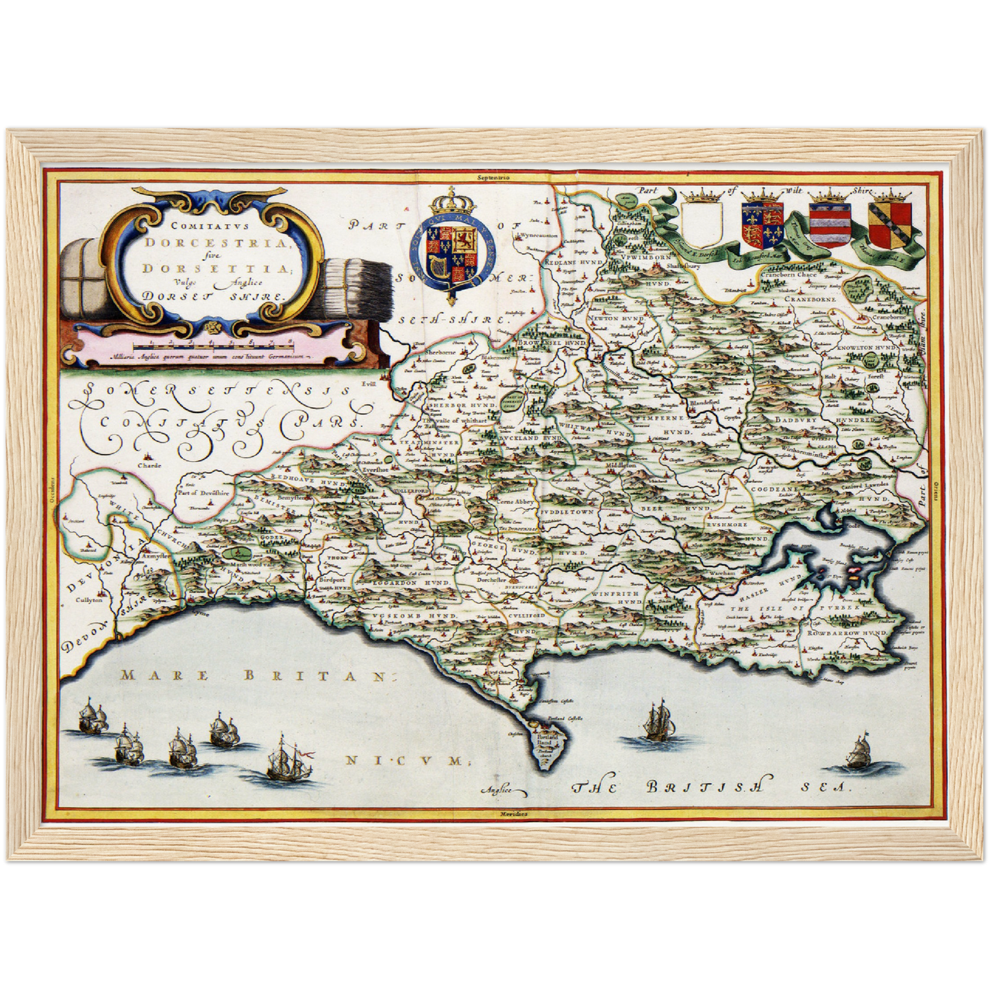 Historische Landkarte Dorset um 1646
