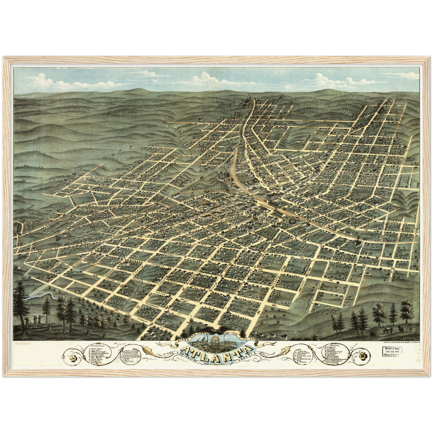 Historische Stadtansicht Atlanta um 1871
