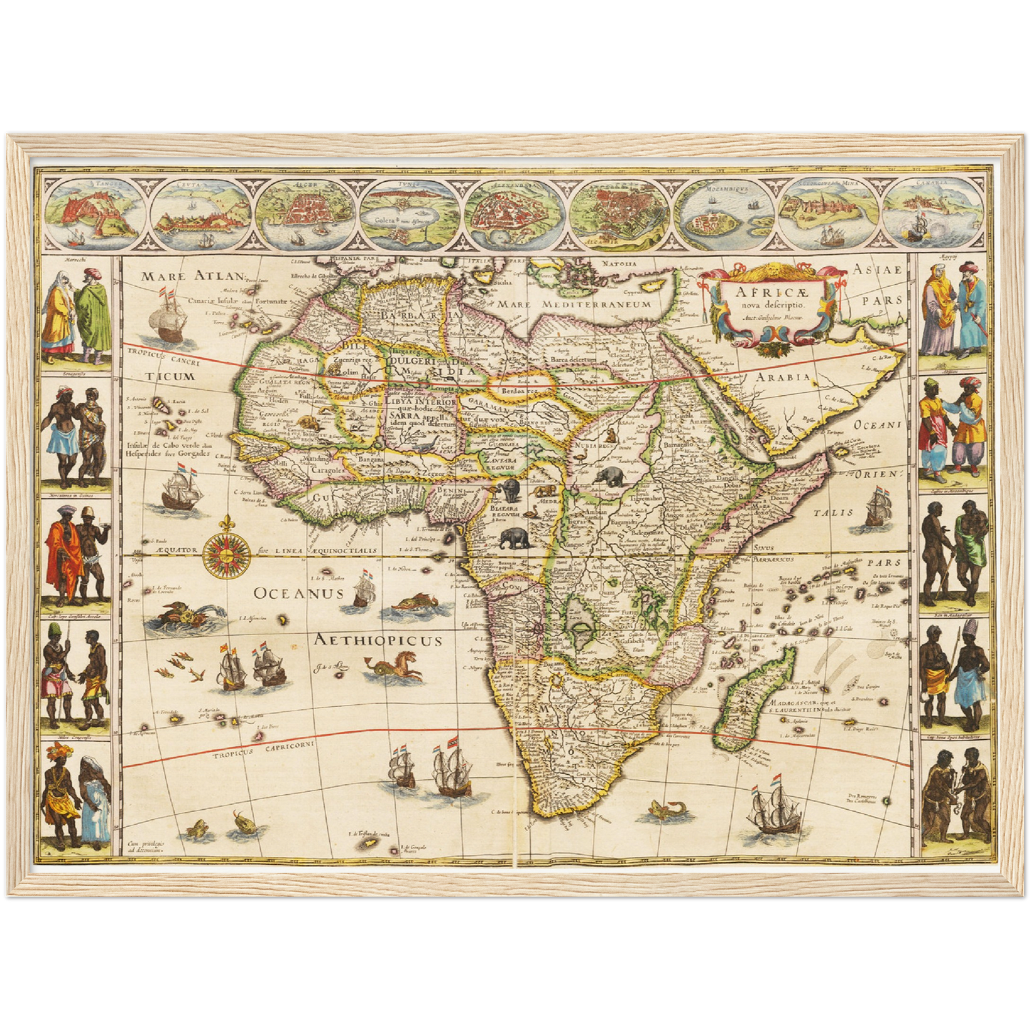 Historische Landkarte Afrika um 1635