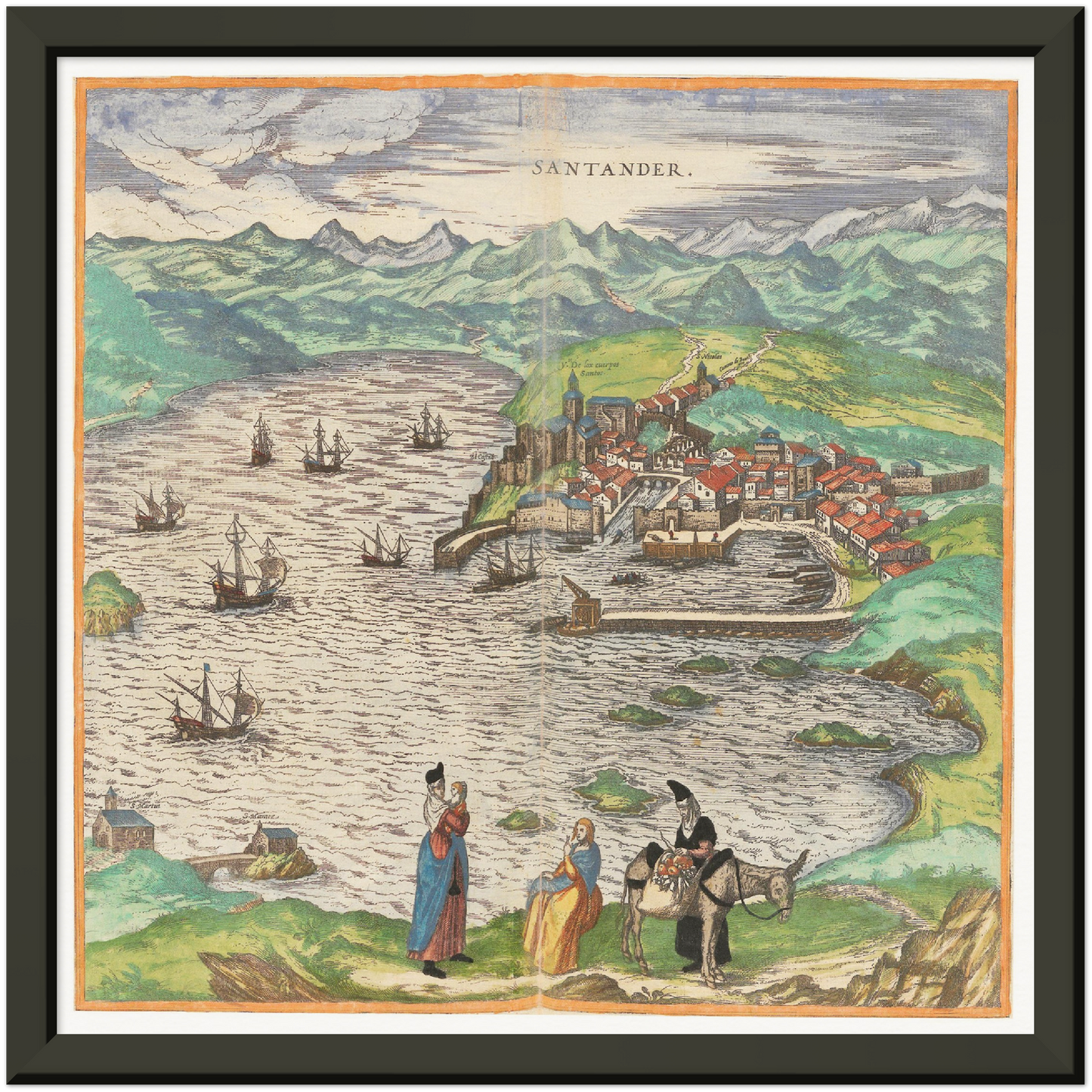 Historische Stadtansicht Santander um 1609