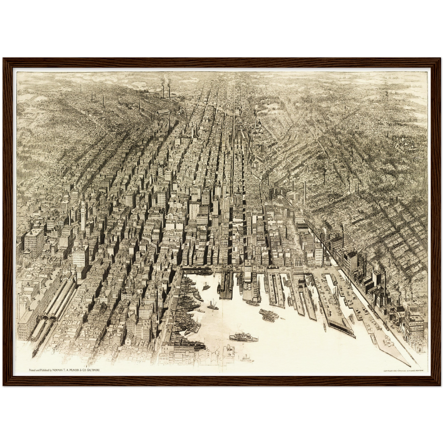 Historische Stadtansicht Baltimore um 1911
