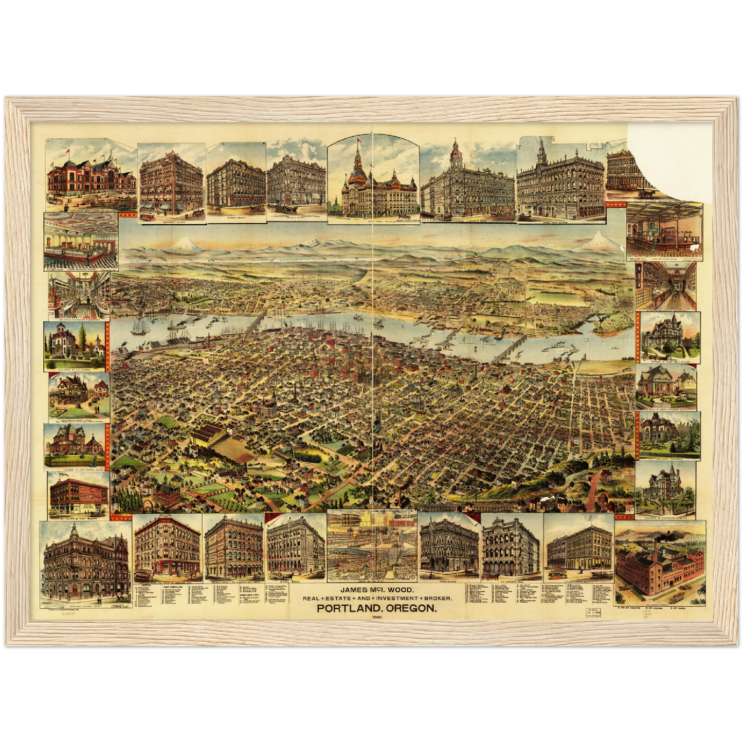 Historische Stadtansicht Portland um 1890