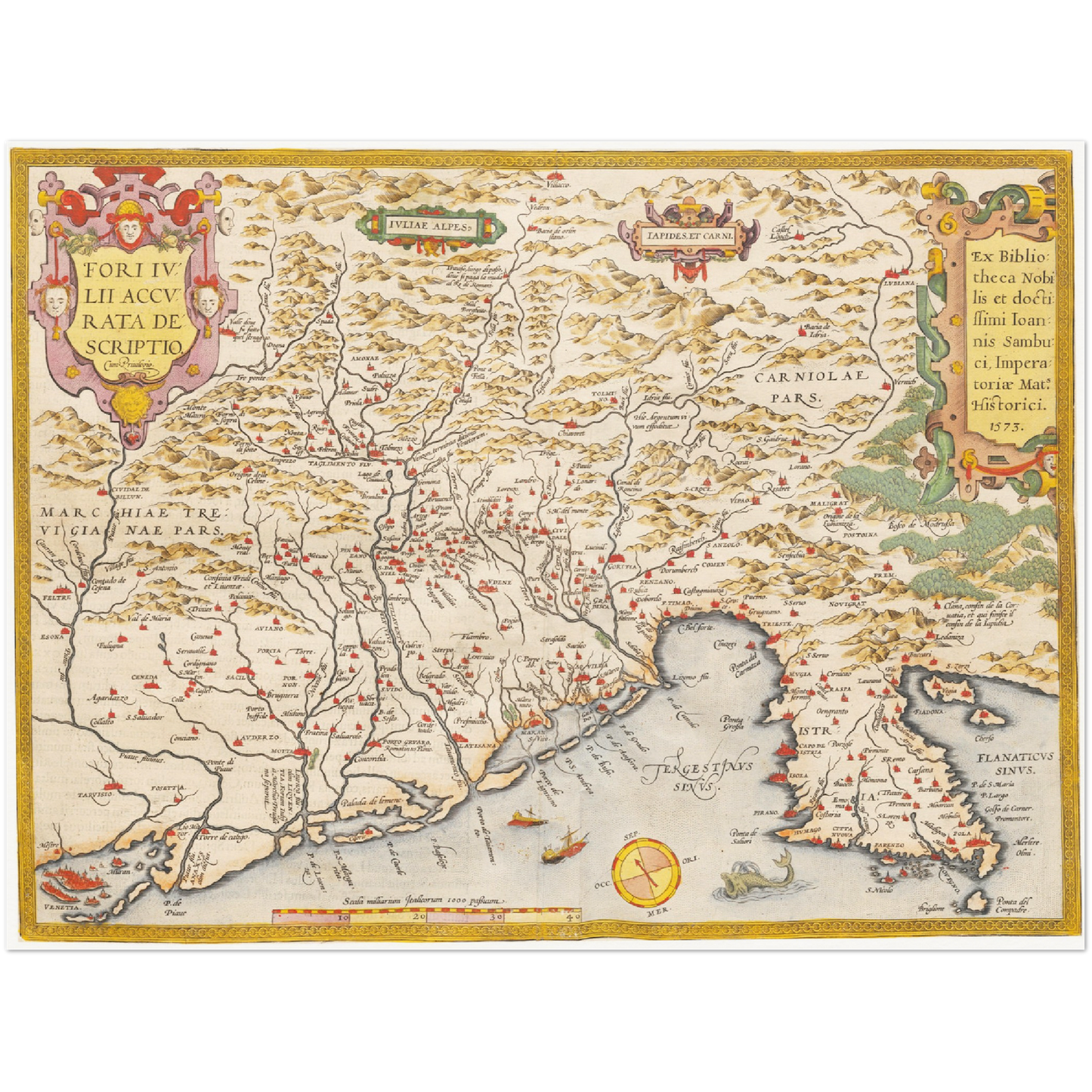 Historische Landkarte Venetien um 1609