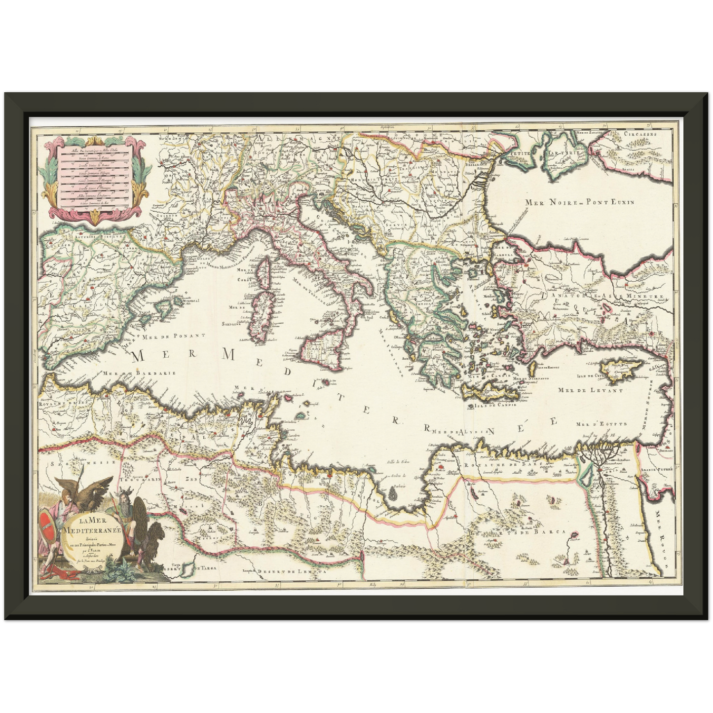 Historische Landkarte Südeuropa um 1700