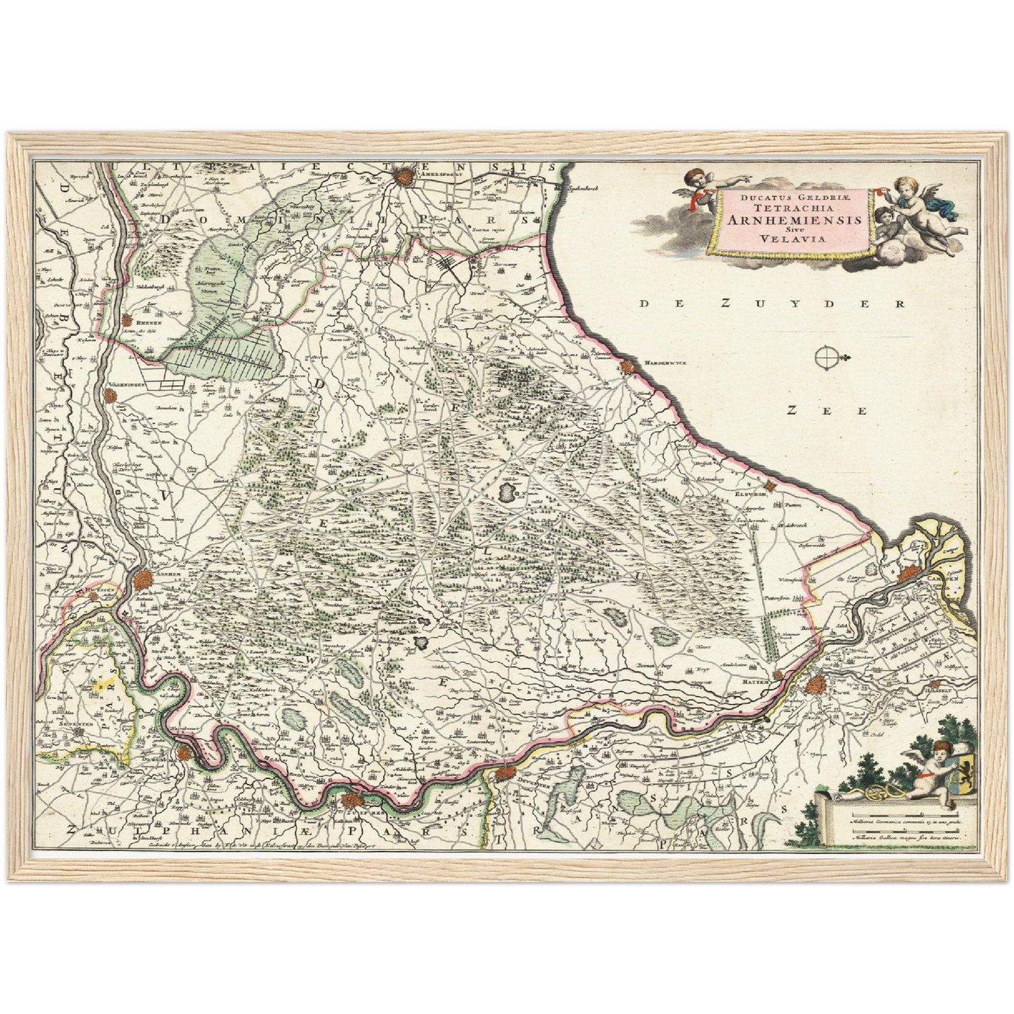 Historische Landkarte Provinz Gelderland um 1680