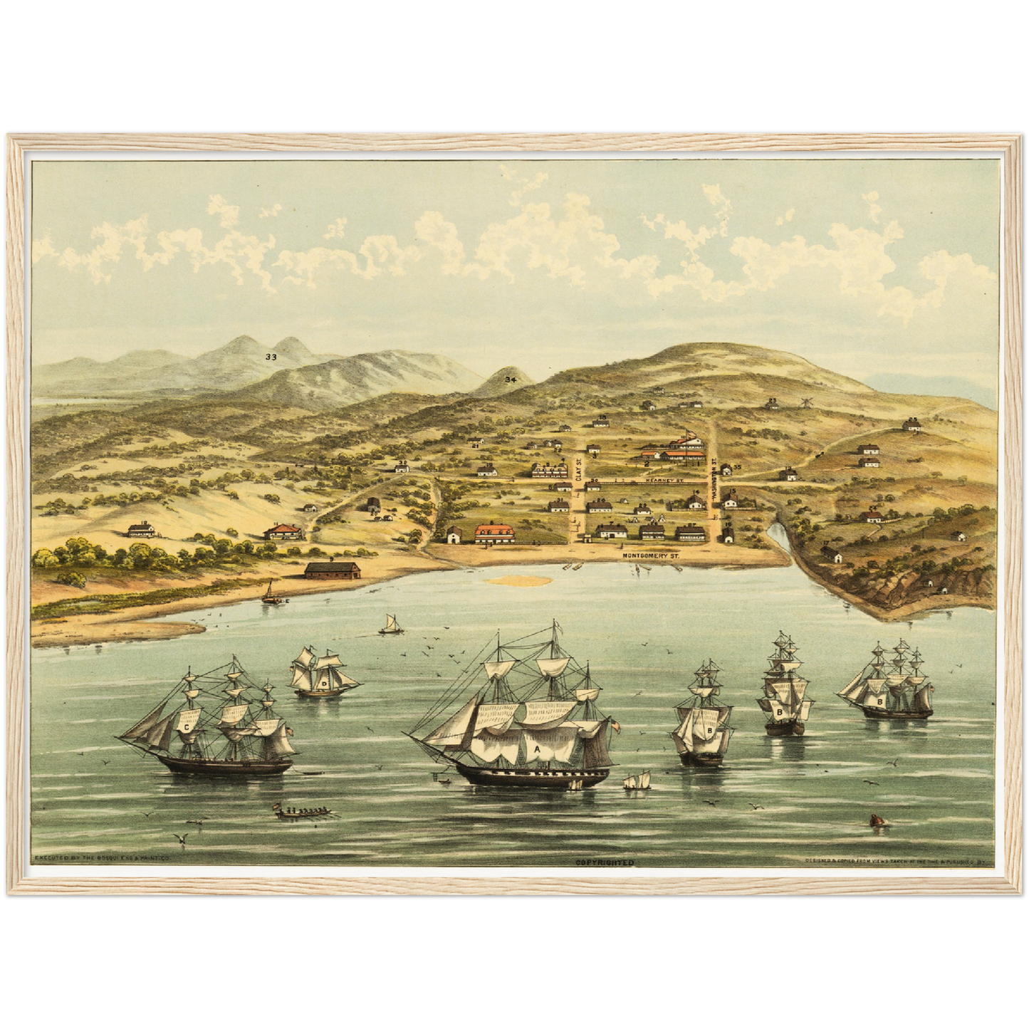 Historische Stadtansicht San Francisco um 1846