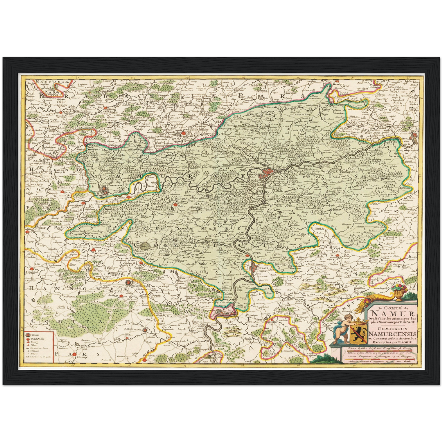 Historische Landkarte Namur um 1670