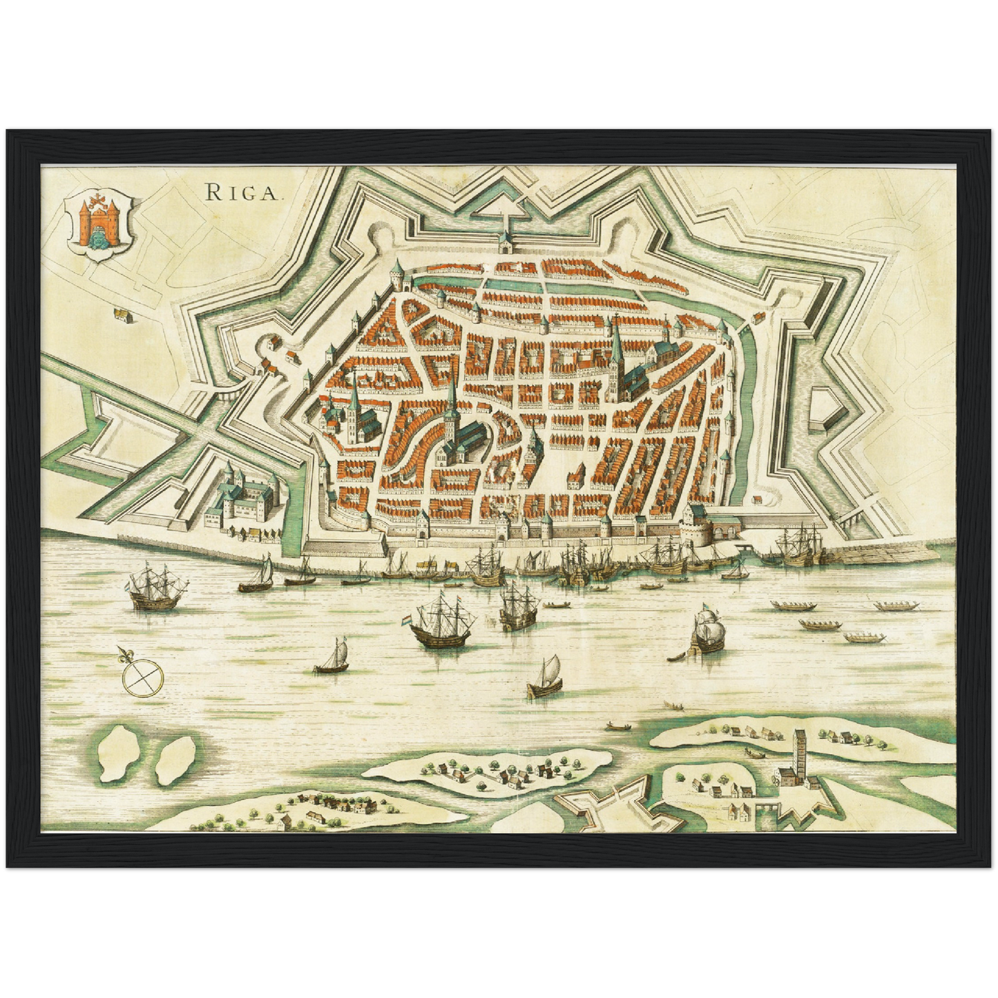 Historischer Stadtplan Riga um 1612