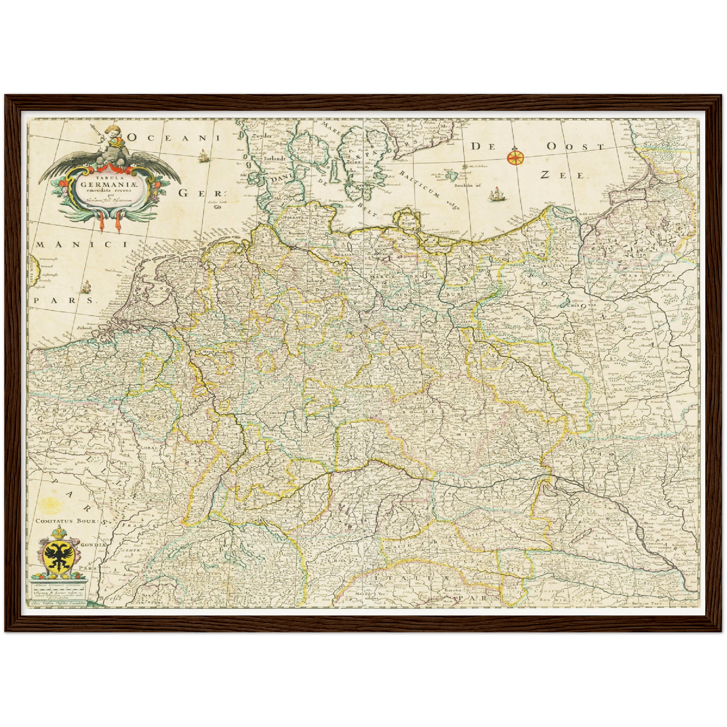 Historische Landkarte Deutschland um 1650