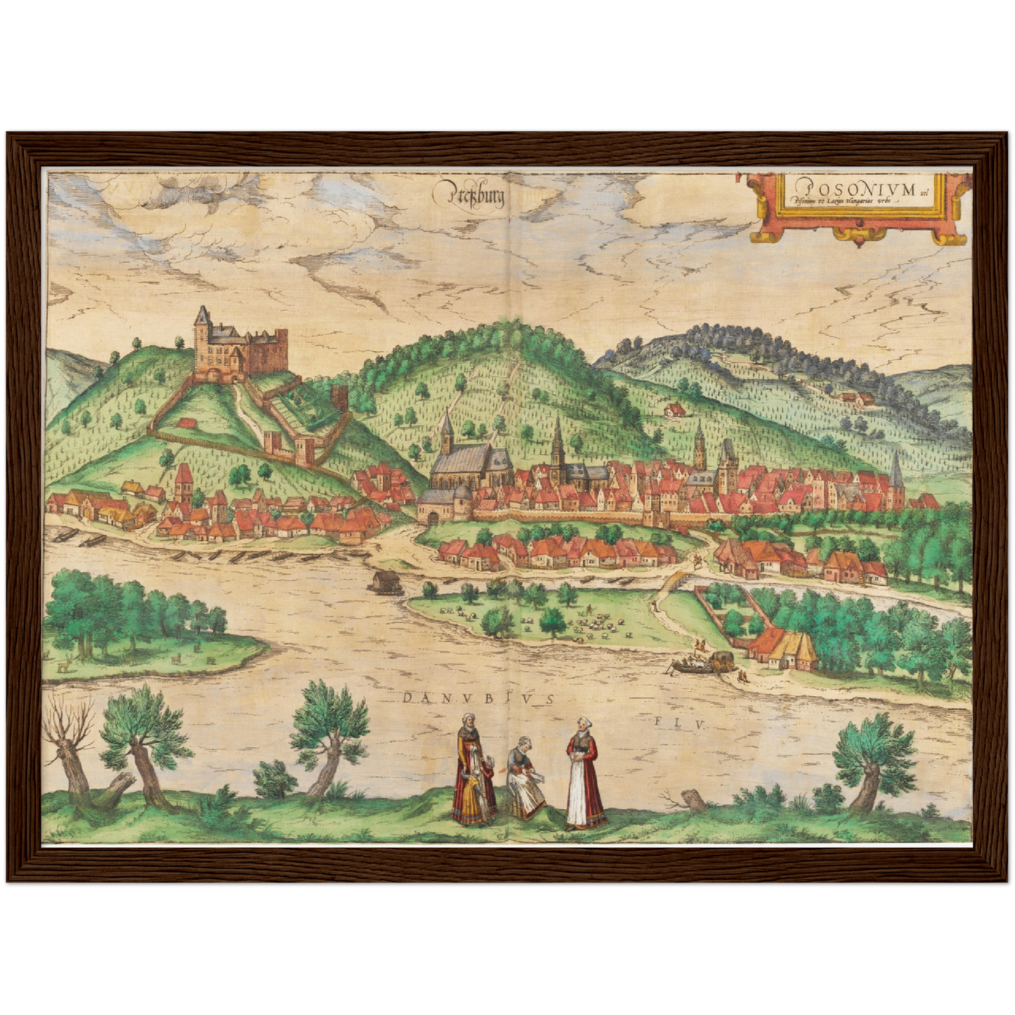 Historische Stadtansicht Bratislava um 1592