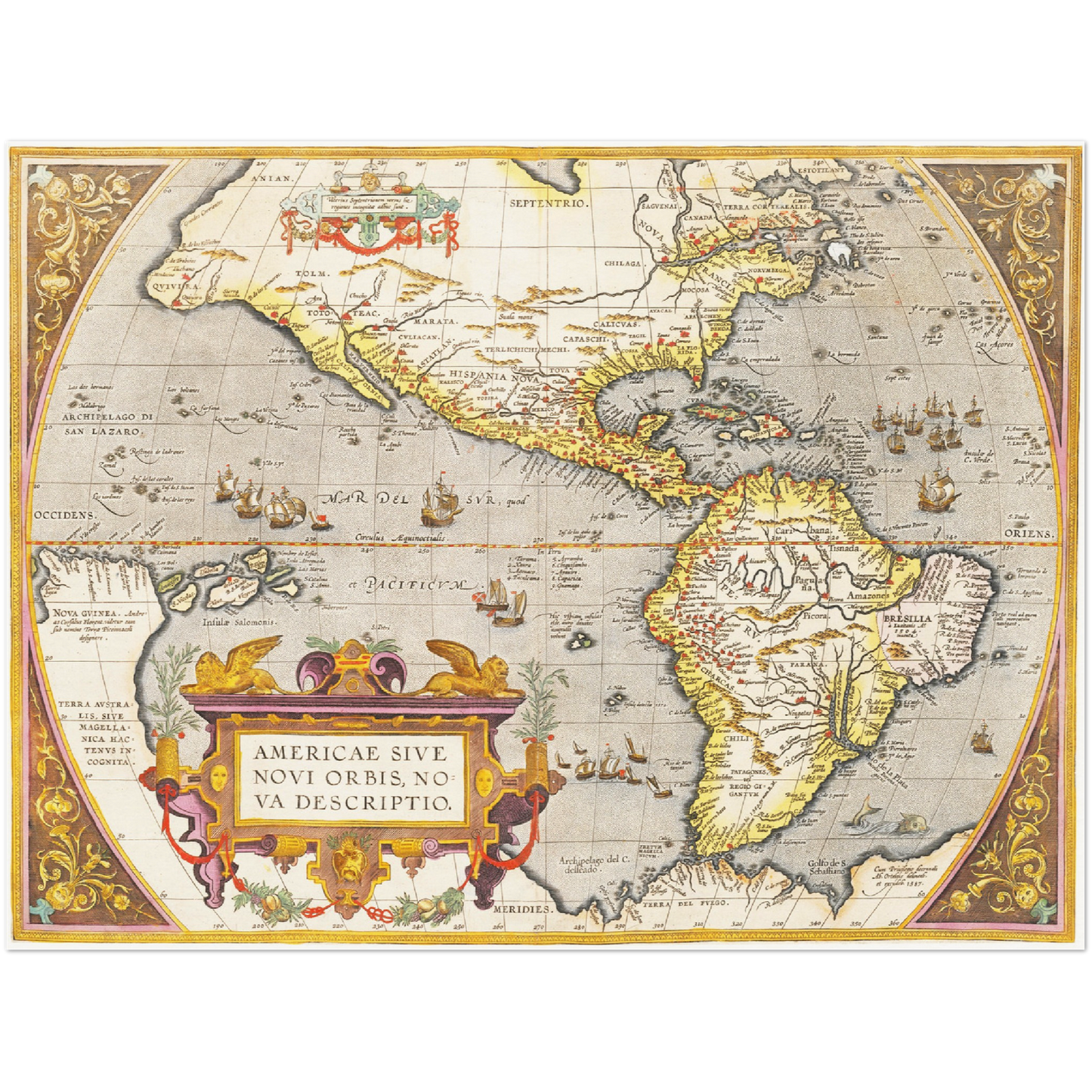 Historische Landkarte Amerika um 1609