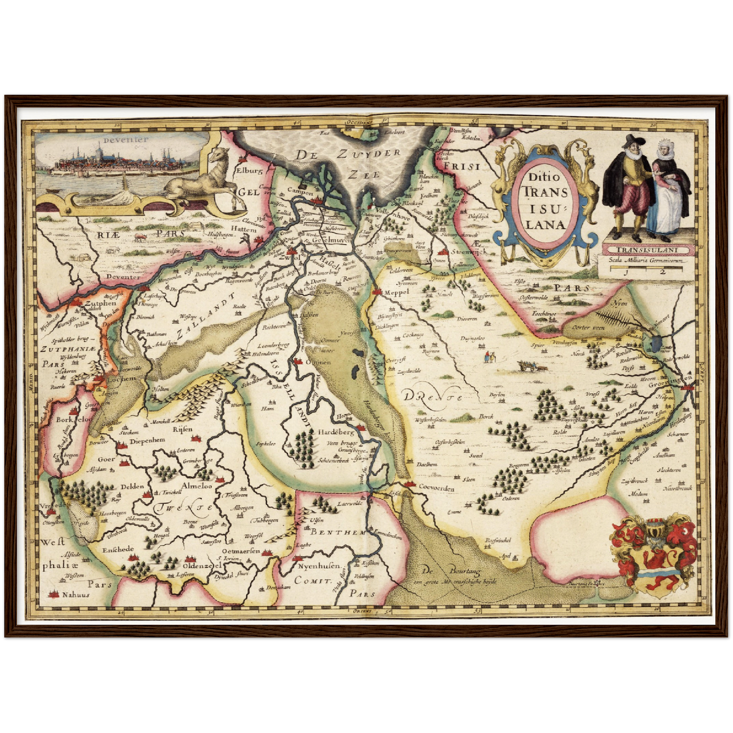 Historische Landkarte Provinz Overijssel um 1617