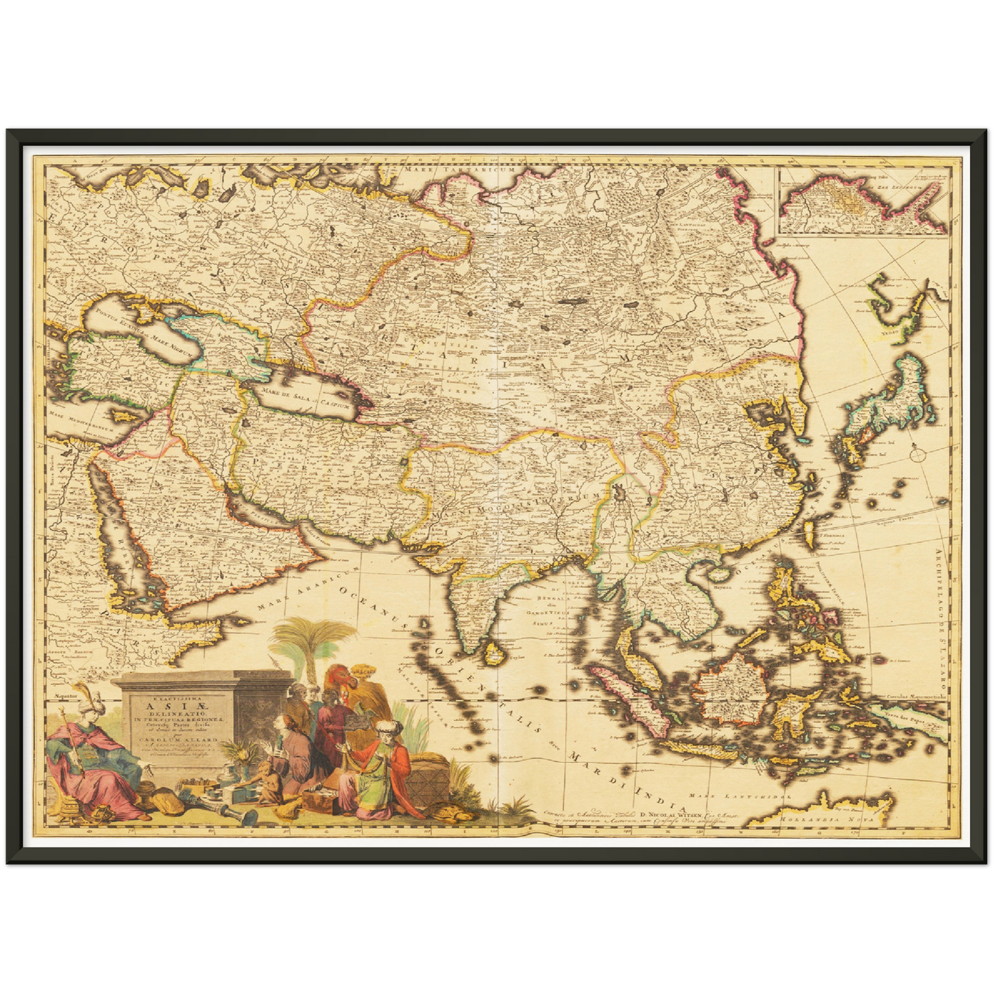 Historische Landkarte Asien um 1694
