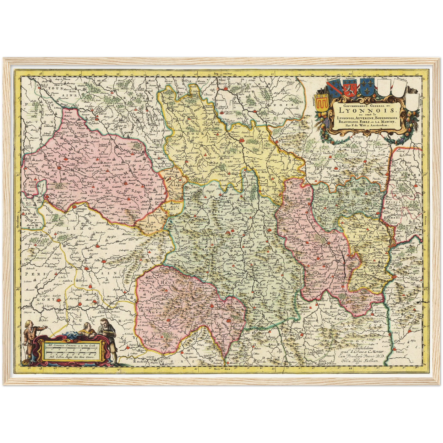 Historische Landkarte Auvergne um 1720