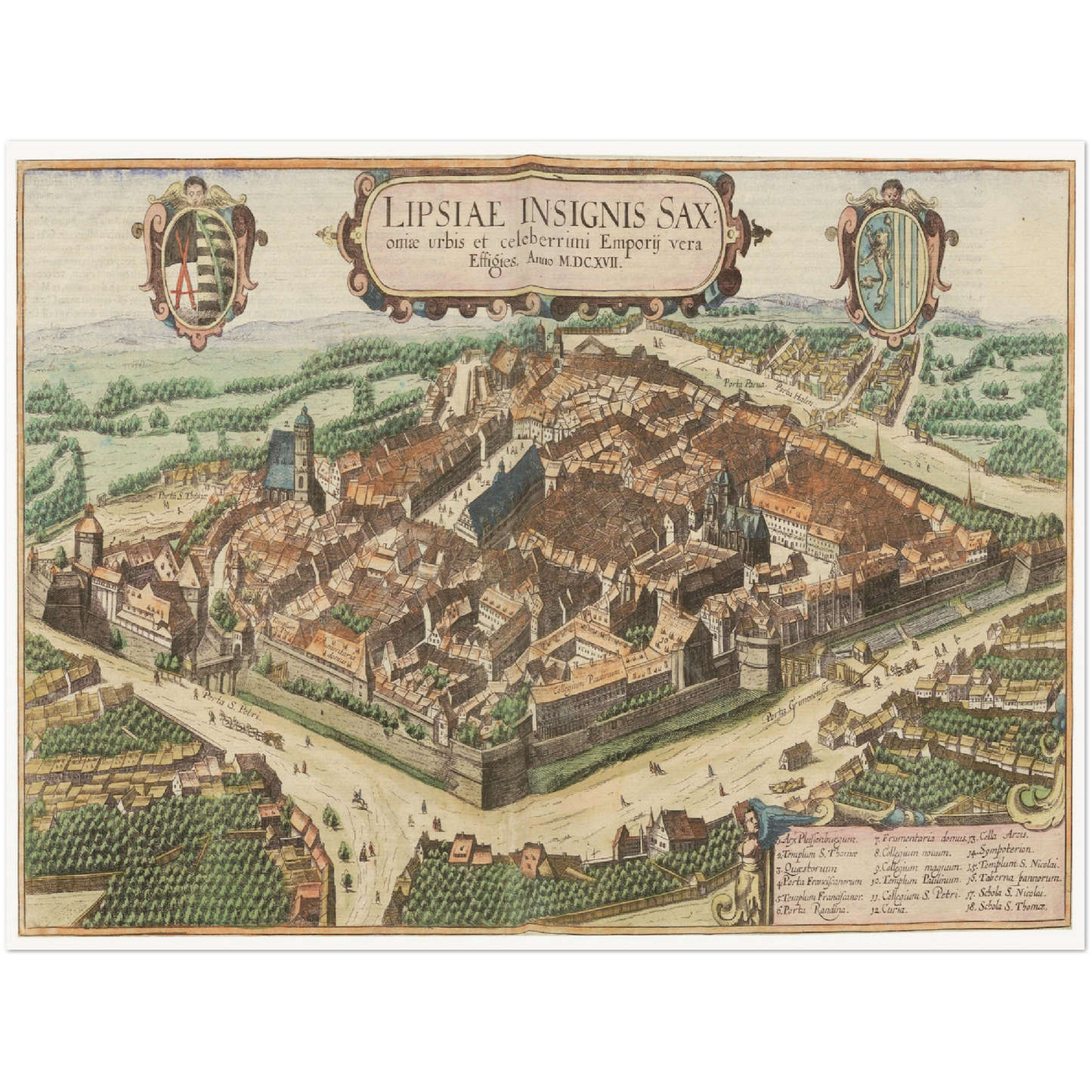 Historische Stadtansicht Leipzig um 1609