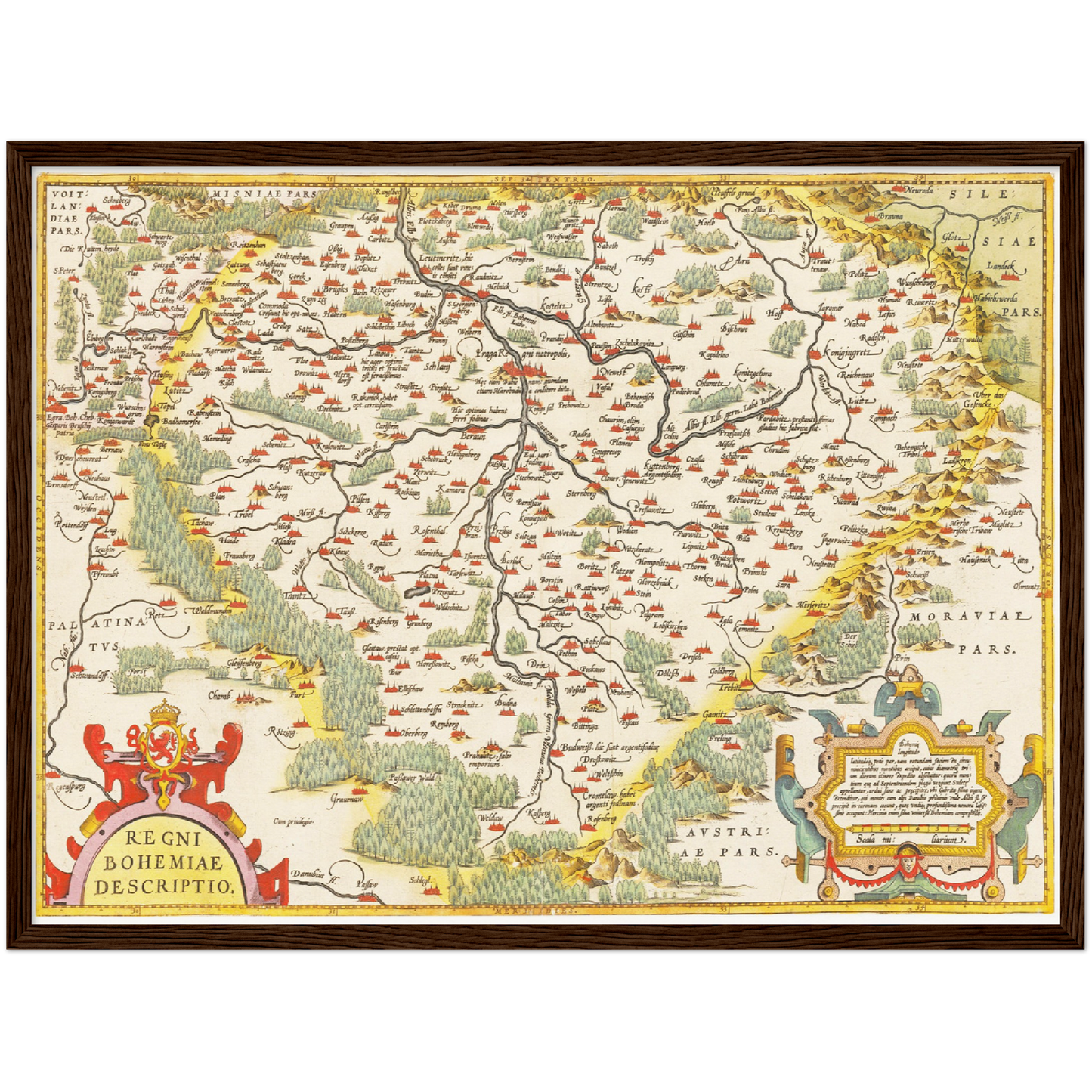 Historische Landkarte Böhmen um 1609