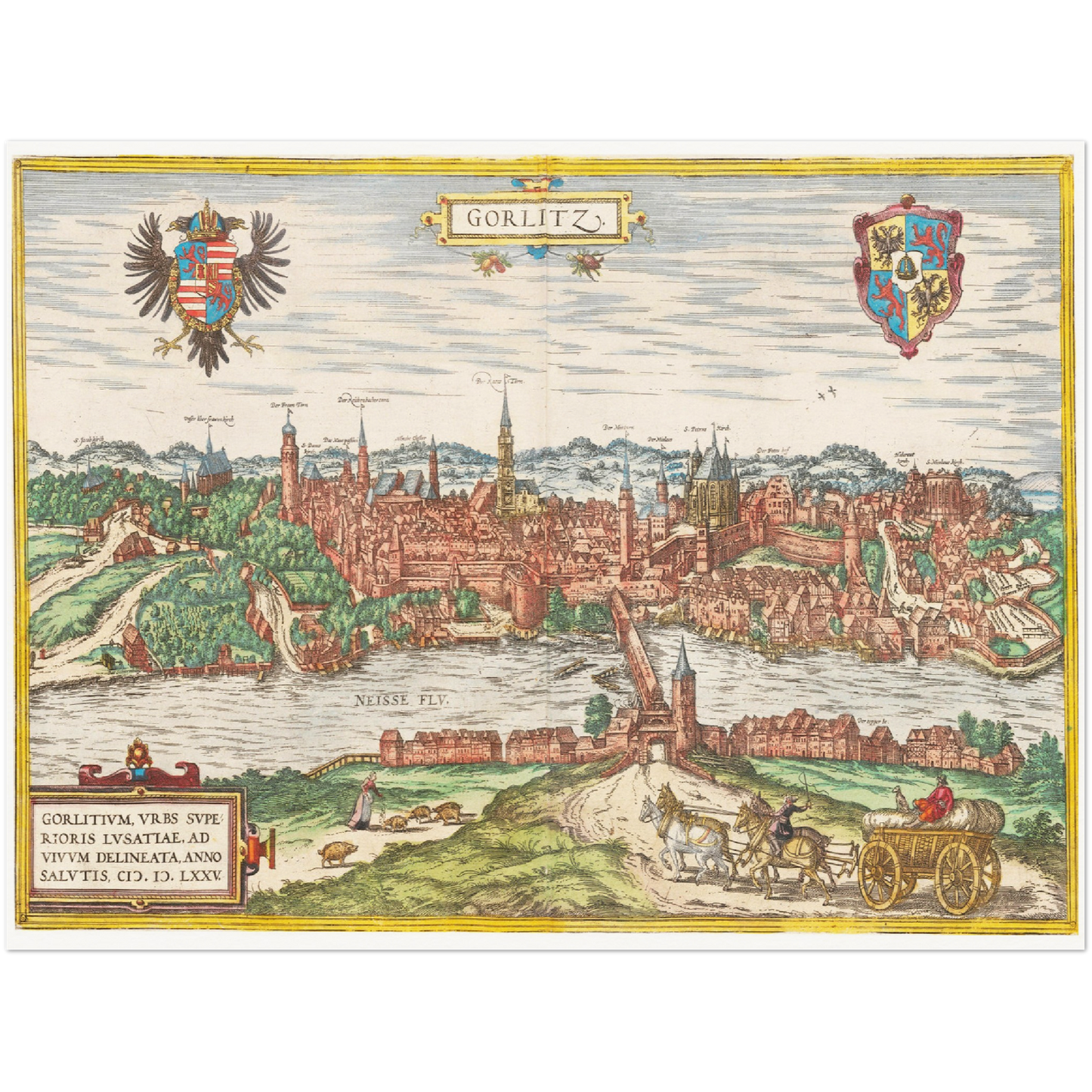 Historische Stadtansicht Görlitz um 1592