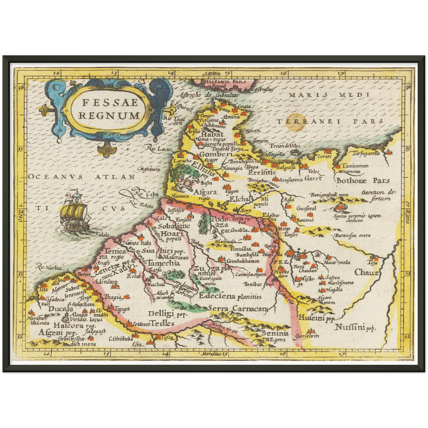 Historische Landkarte Fes um 1609