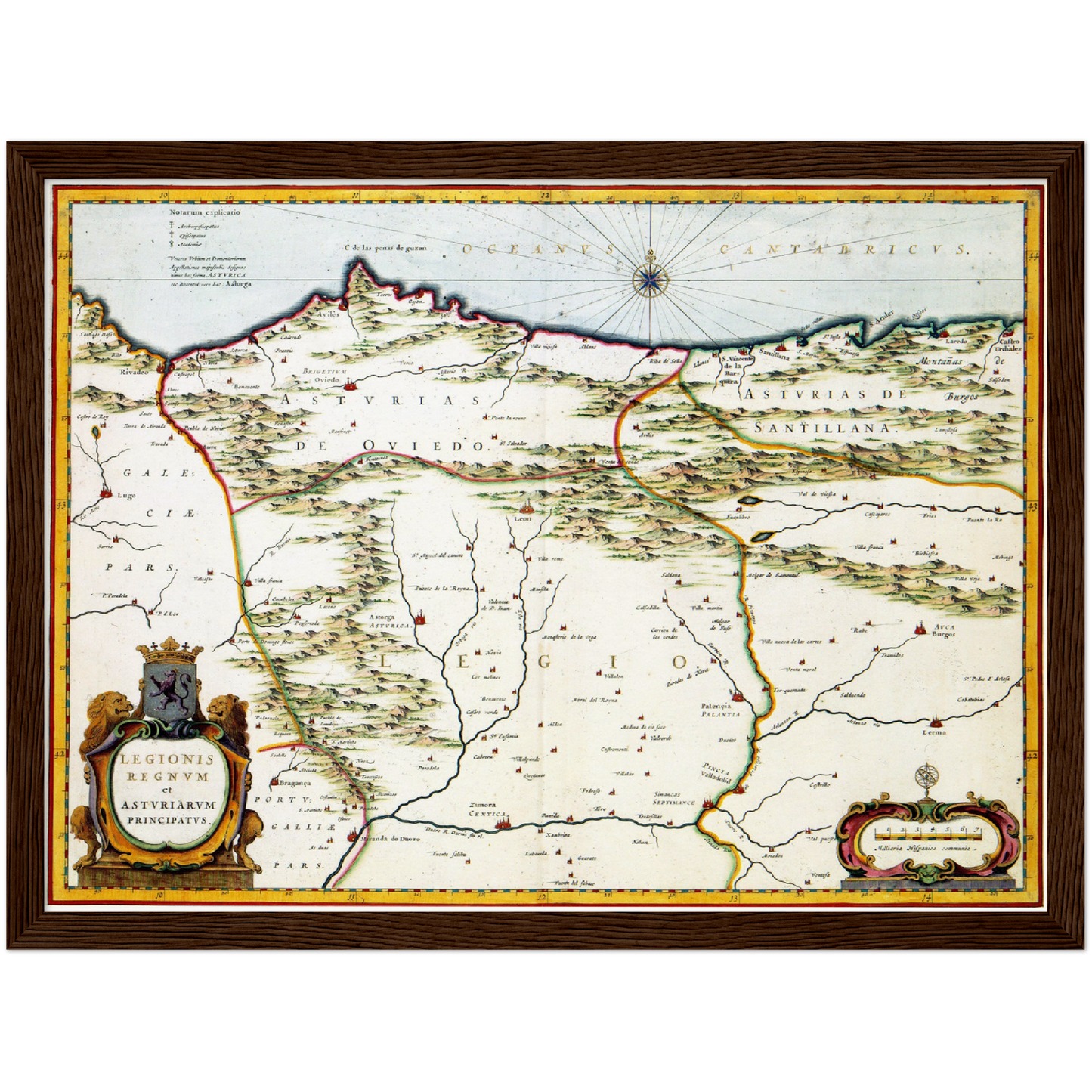 Historische Landkarte Asturien um 1690