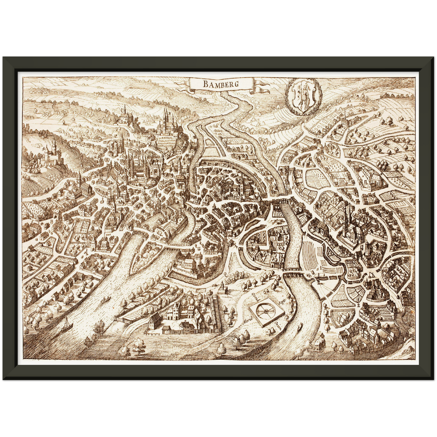 Historische Stadtansicht Bamberg um 1642