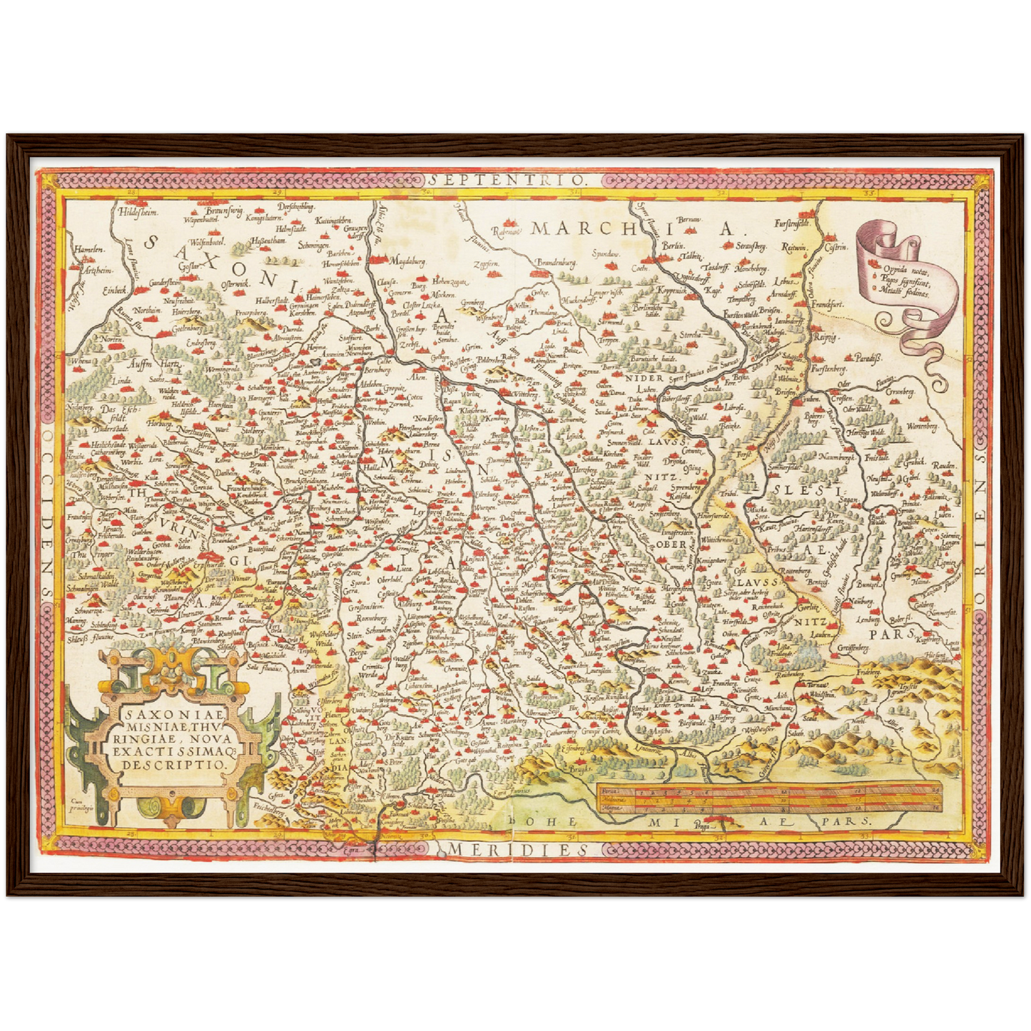 Historische Landkarte Sachsen um 1609