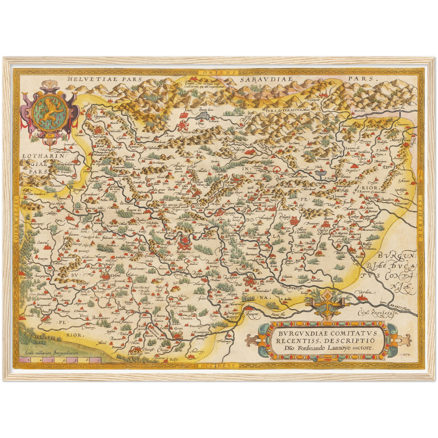 Historische Landkarte Burgund um 1609