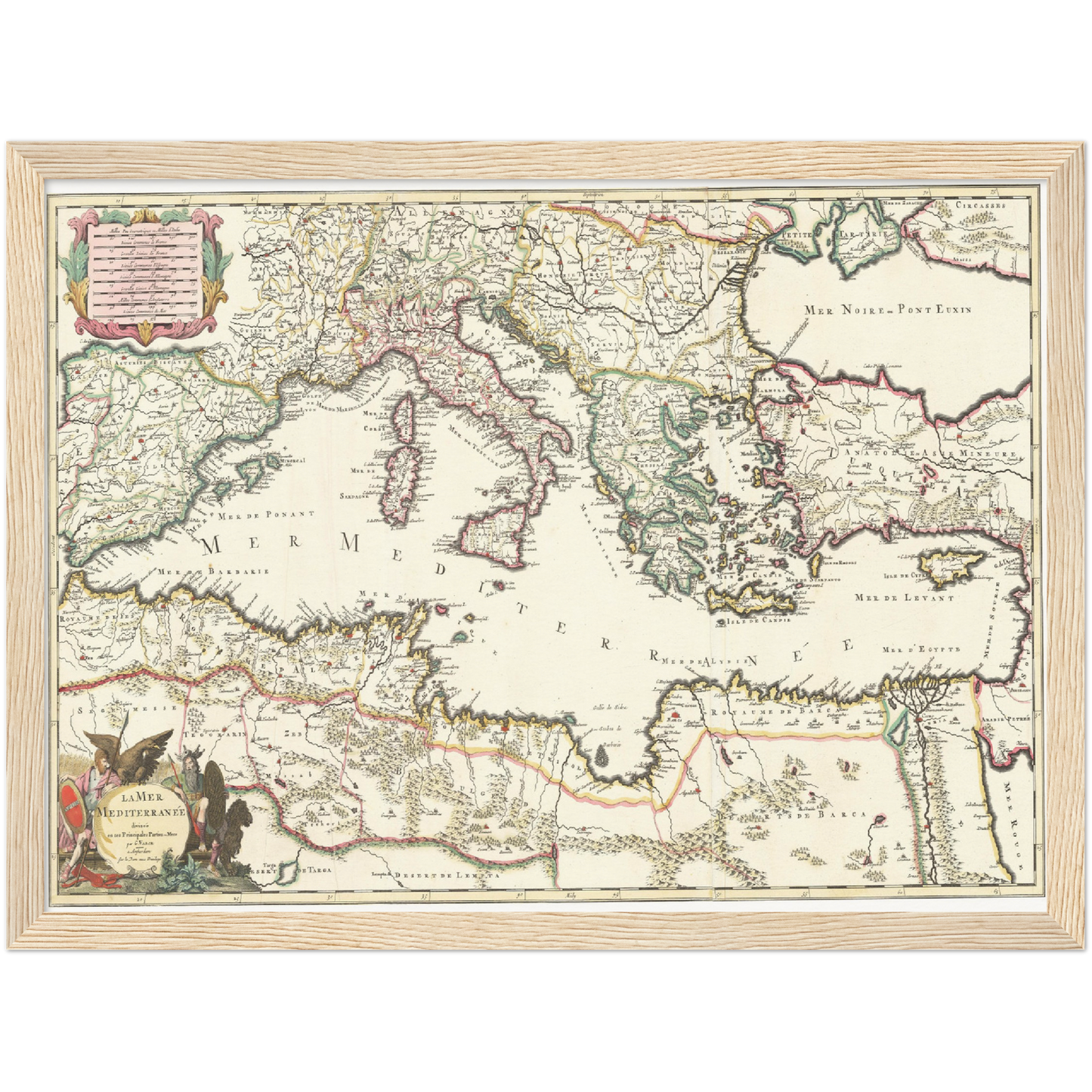 Historische Landkarte Südeuropa um 1700