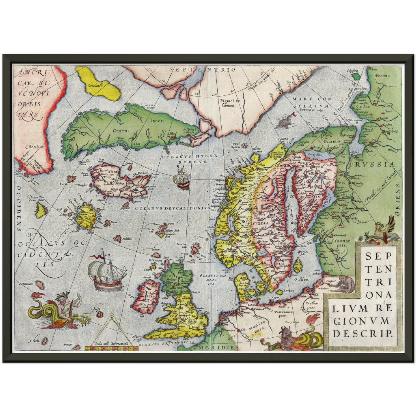 Historische Landkarte Nordeuropa um 1580