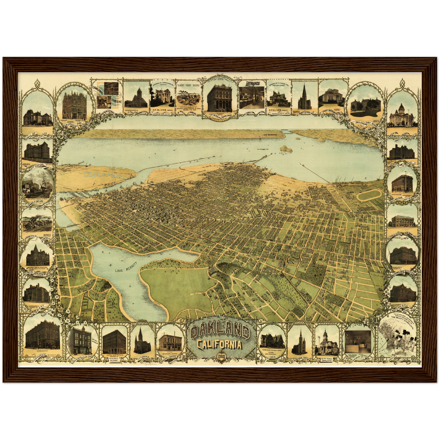 Historische Stadtansicht Oakland um 1900