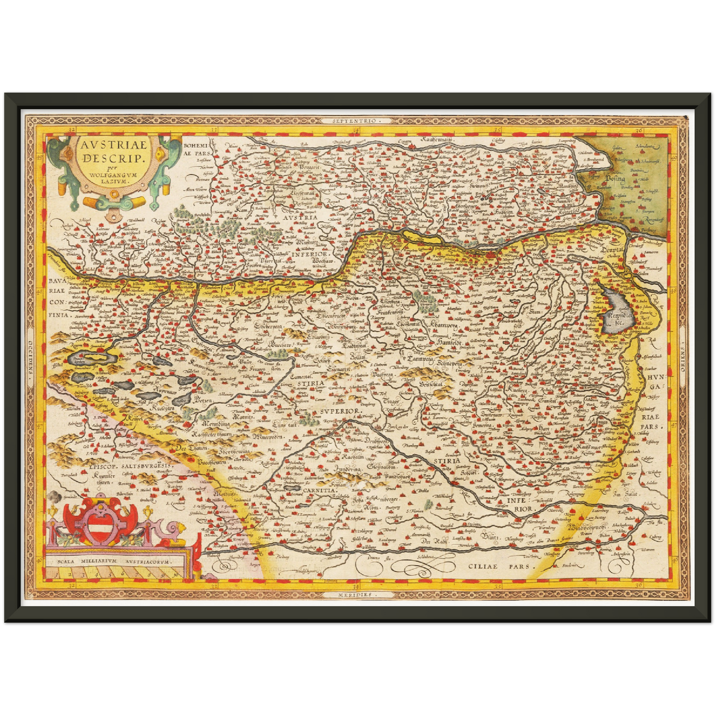 Historische Landkarte Österreich um 1609