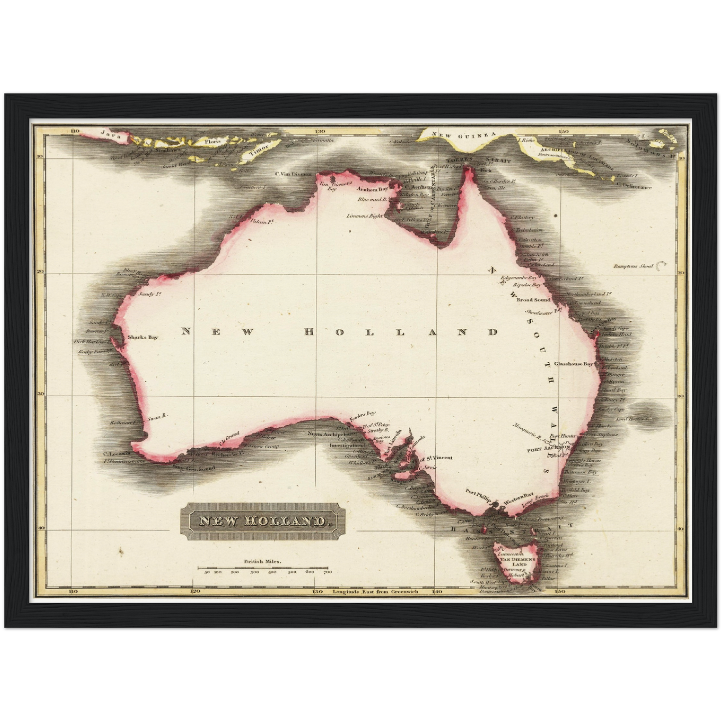 Historische Landkarte Australien um 1817