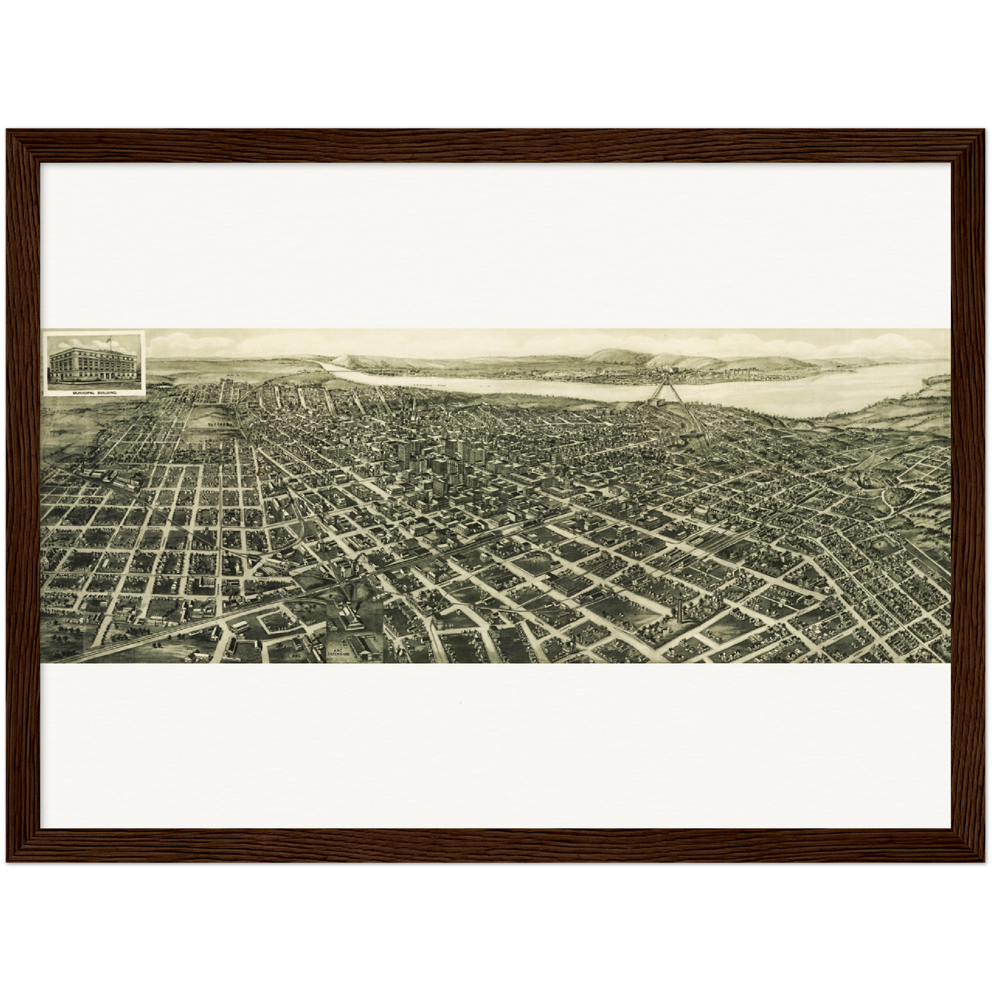 Historische Stadtansicht Tulsa um 1918
