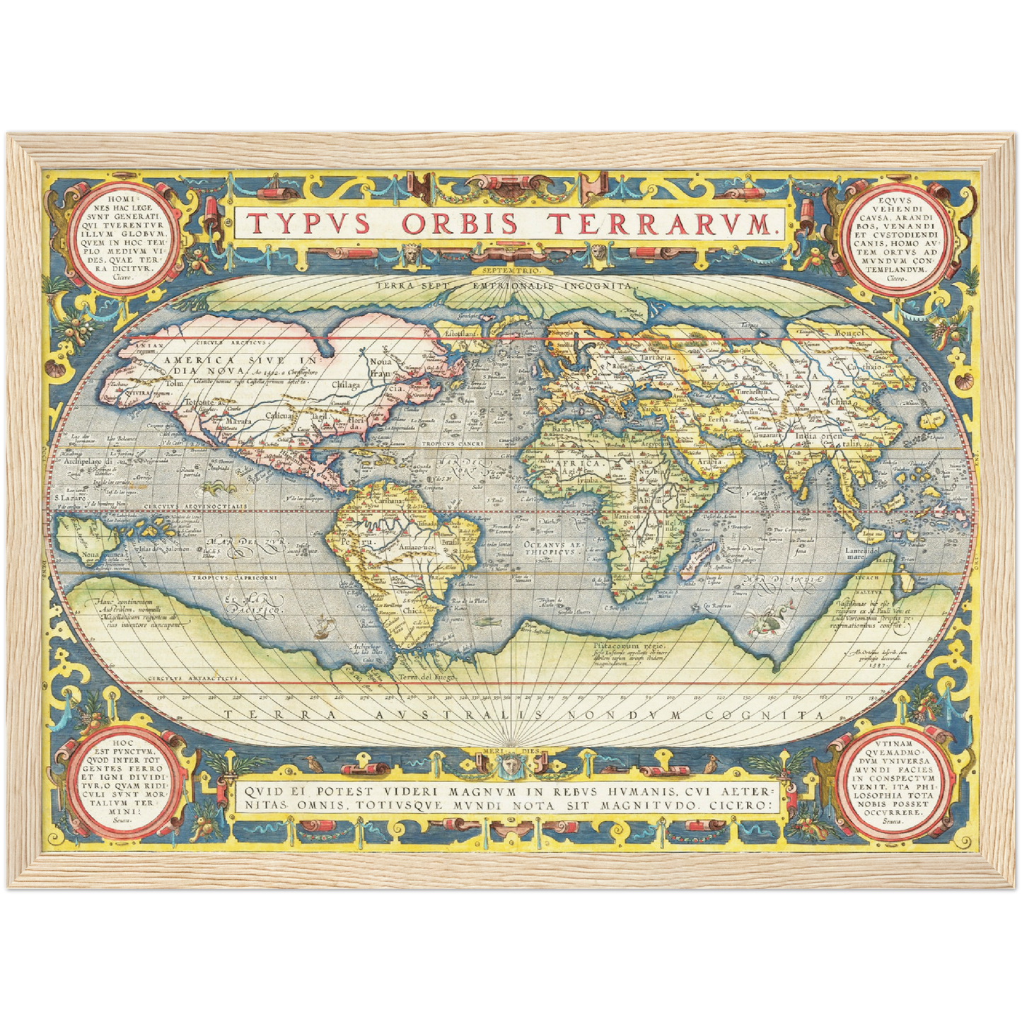 Historische Weltkarte um 1570
