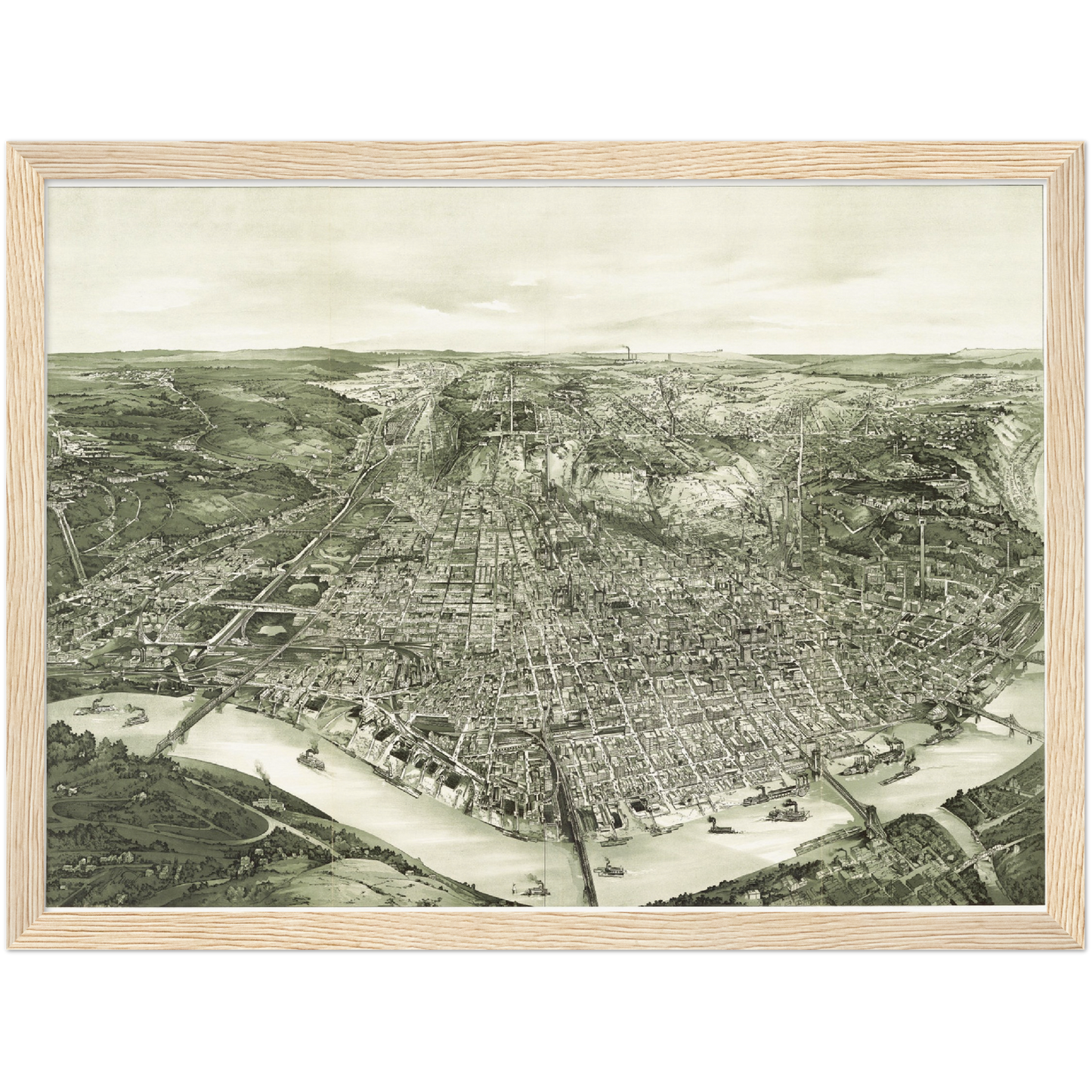 Historische Stadtansicht Cincinnati um 1900