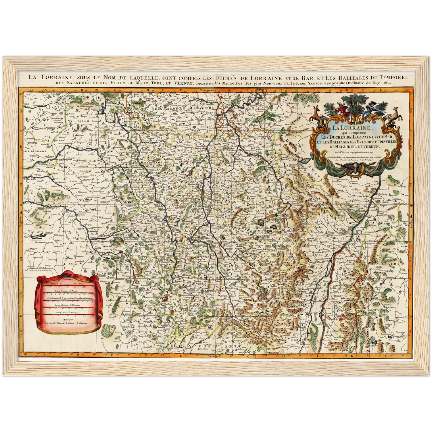 Historische Landkarte Lothringen um 1692