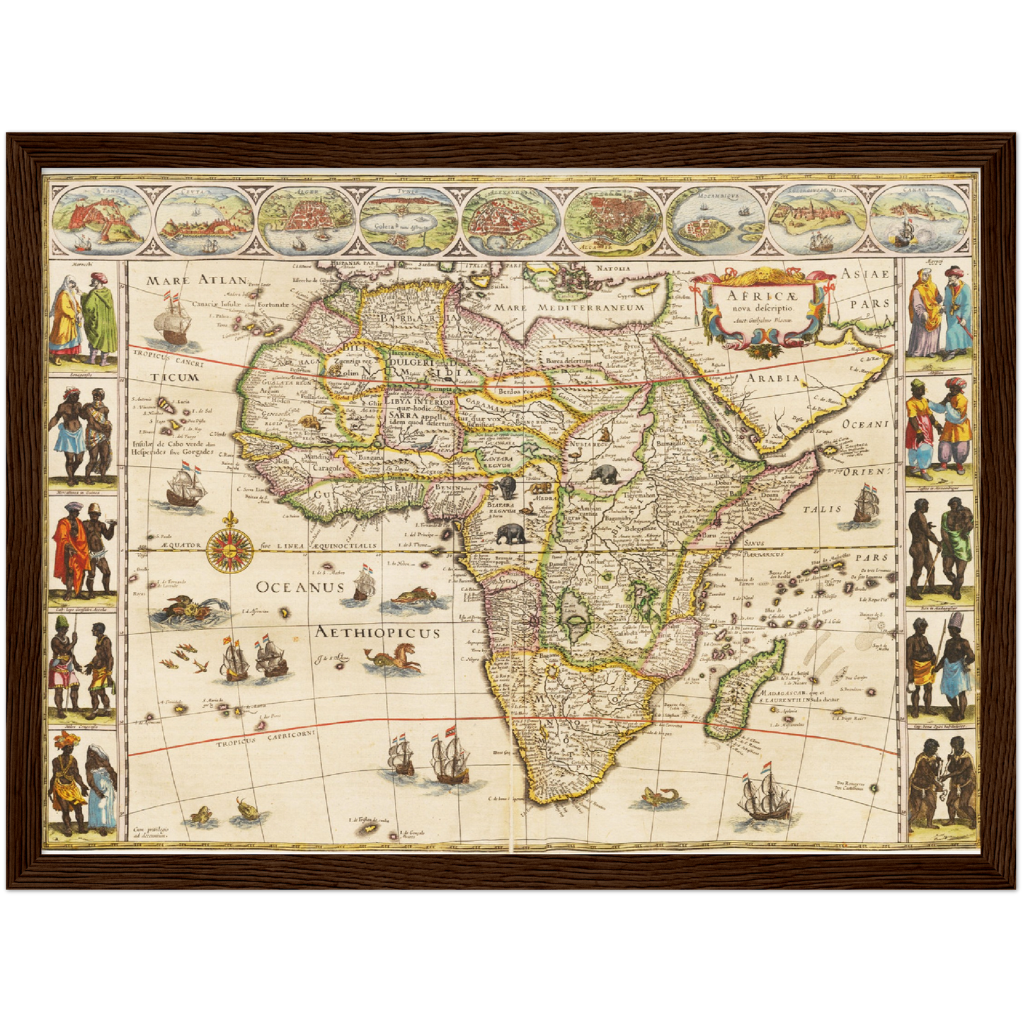 Historische Landkarte Afrika um 1635