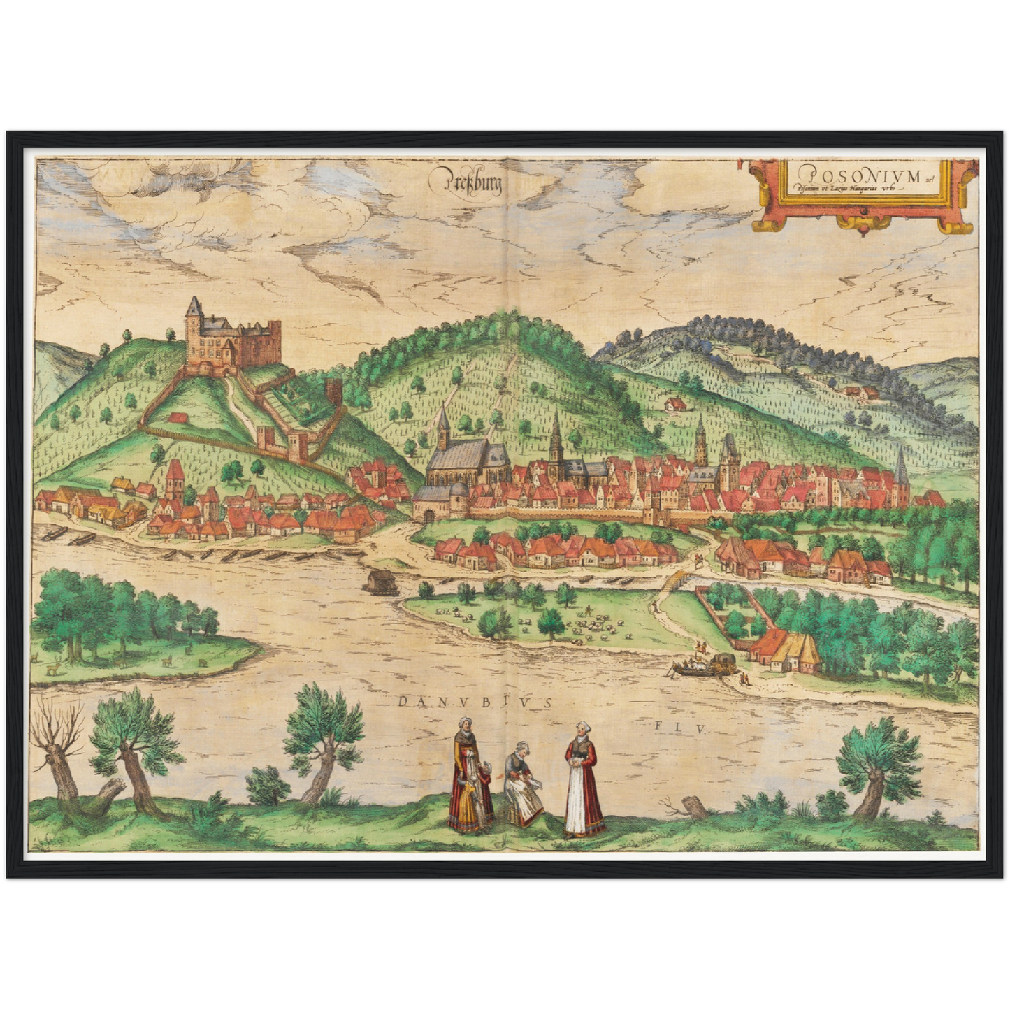 Historische Stadtansicht Bratislava um 1592