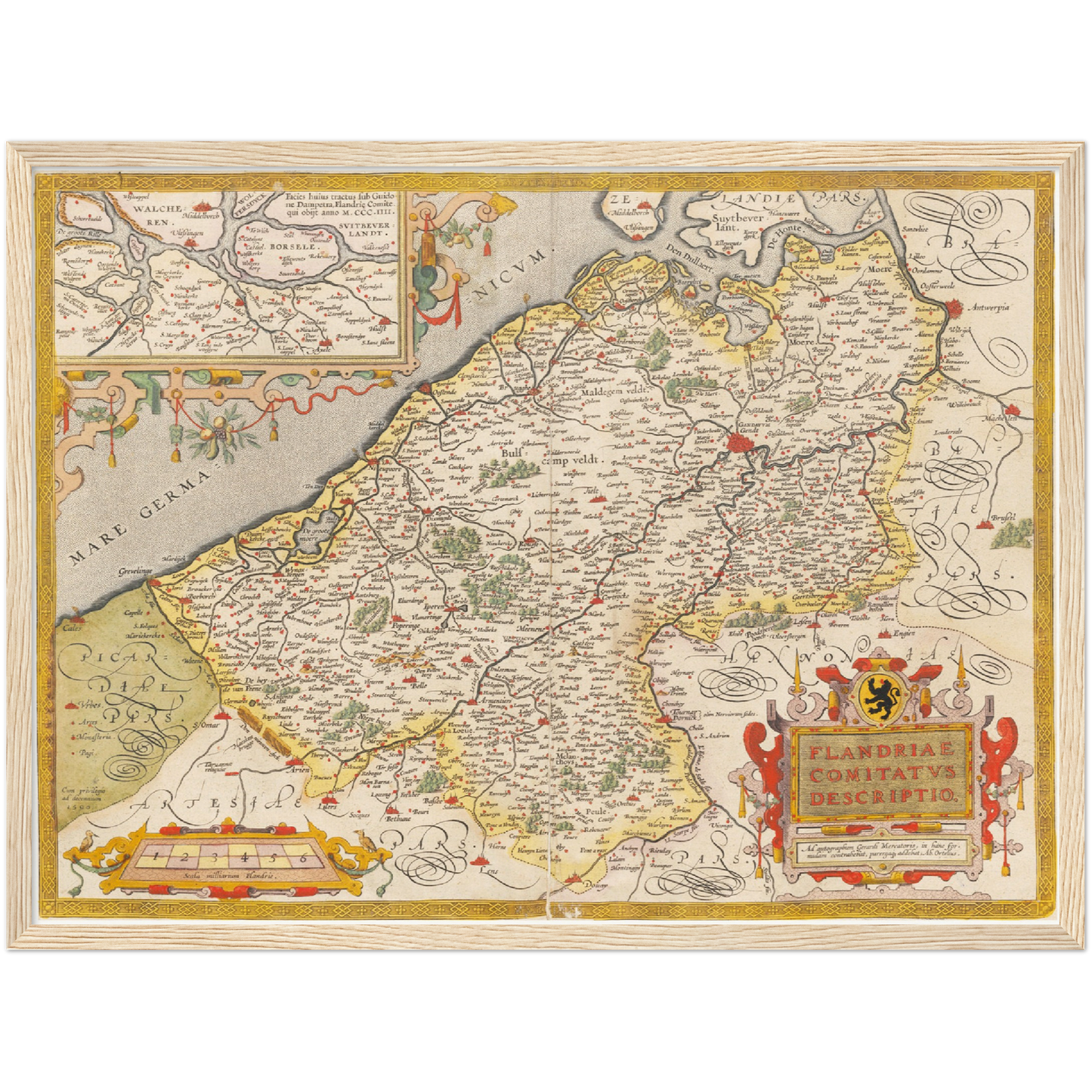 Historische Landkarte Flandern um 1609