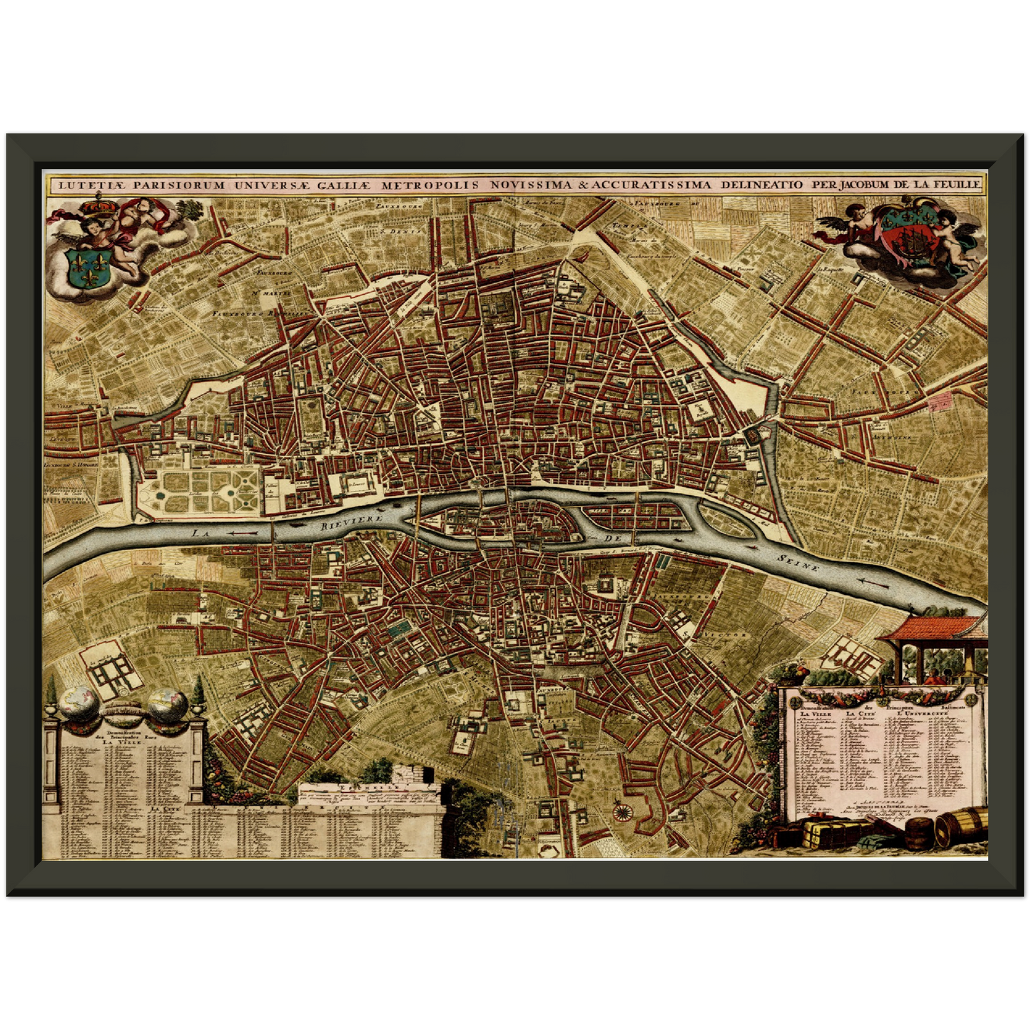 Historischer Stadtplan Paris um 1700