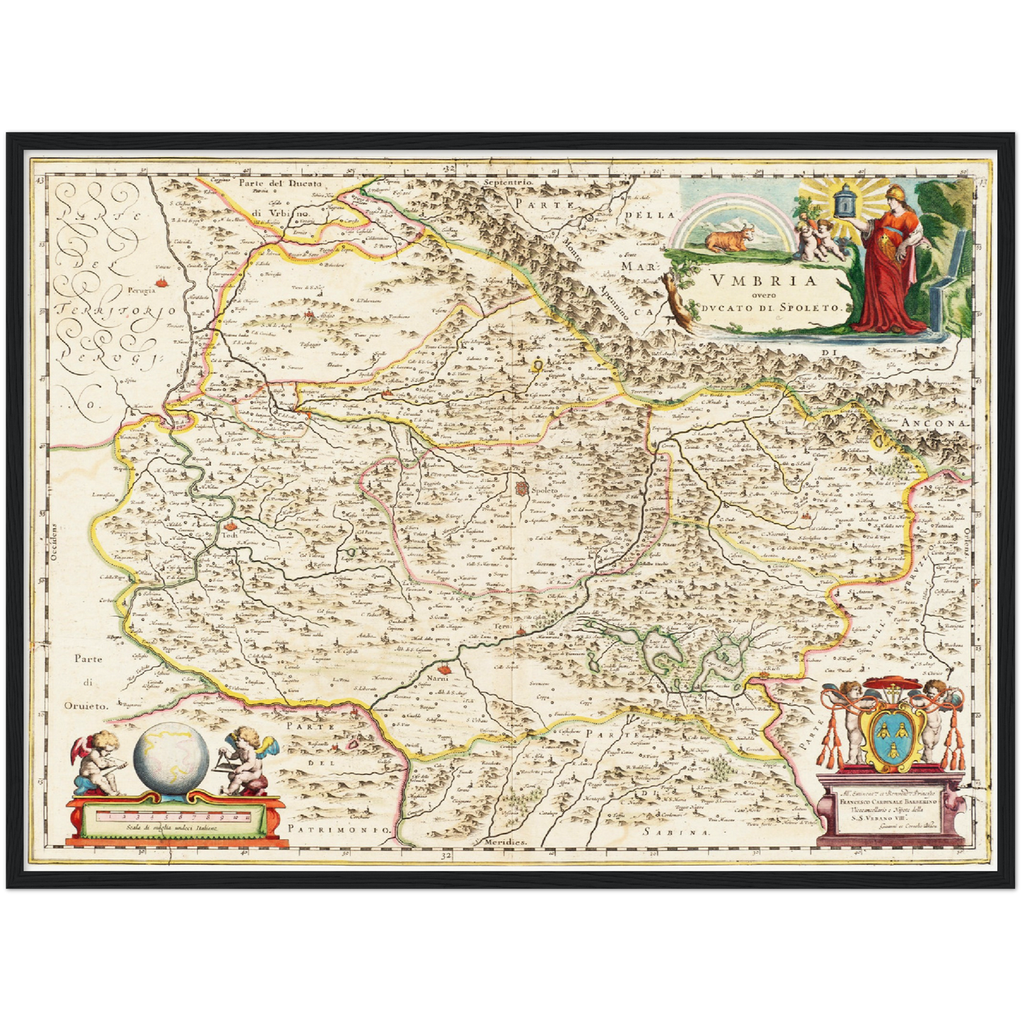Historische Landkarte Umbrien um 1662