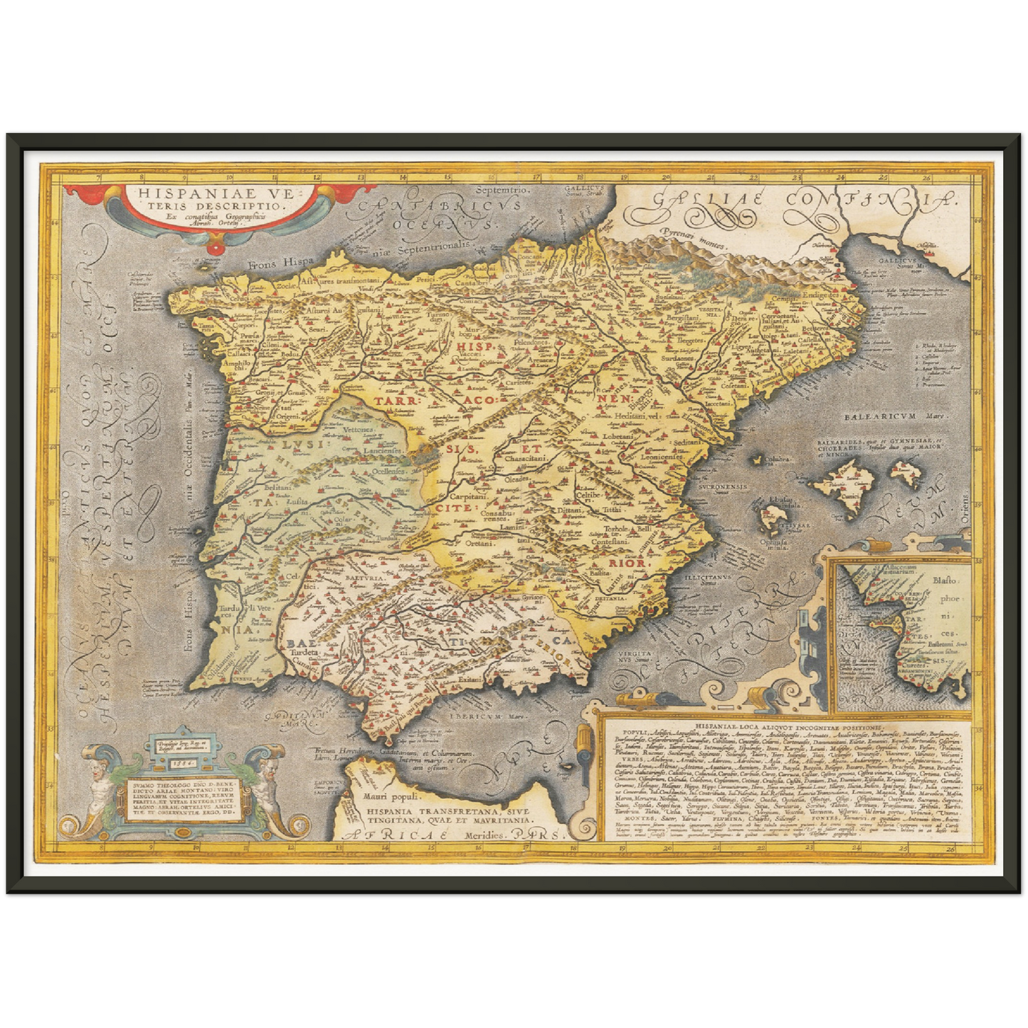 Historische Landkarte Historisches Spanien um 1609