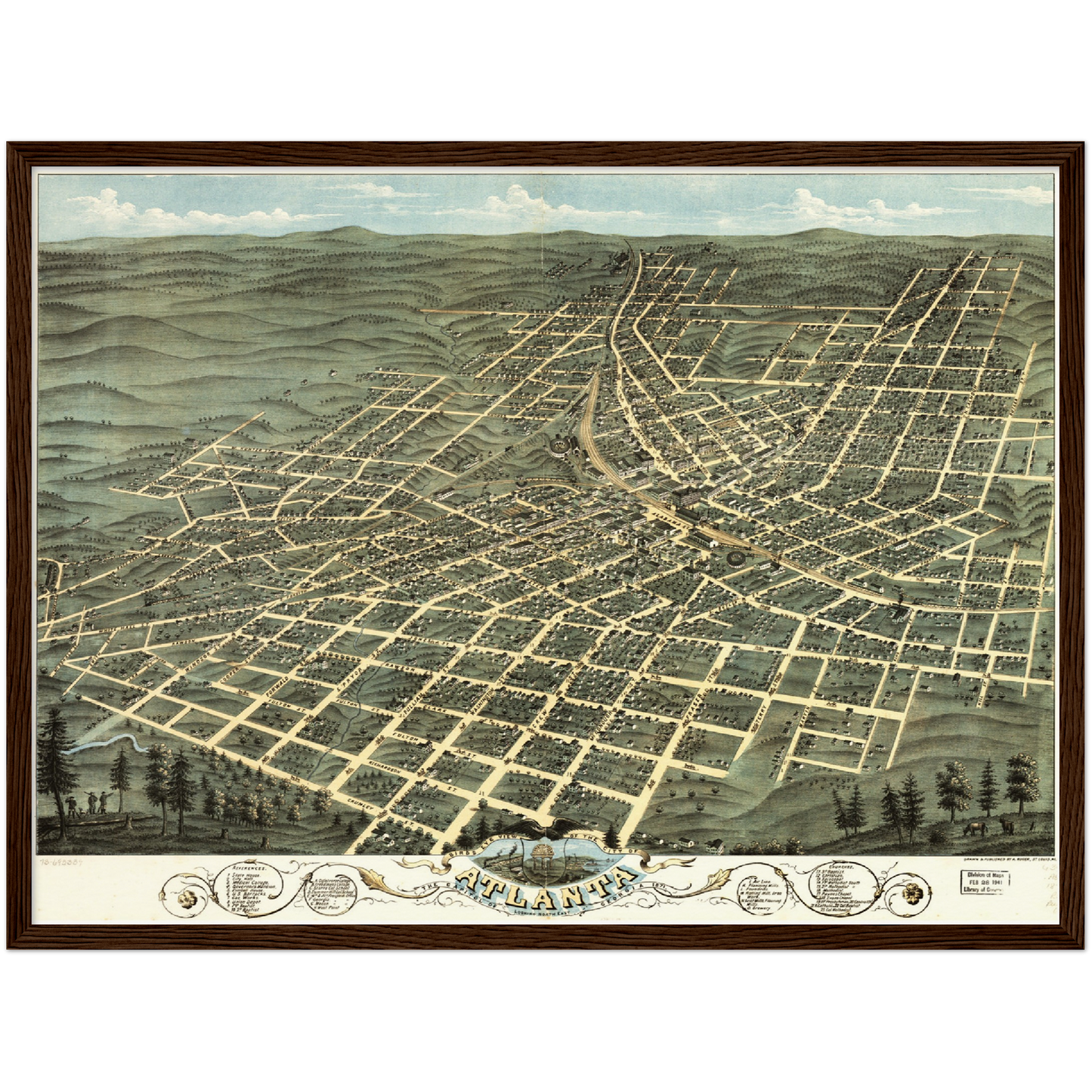 Historische Stadtansicht Atlanta um 1871