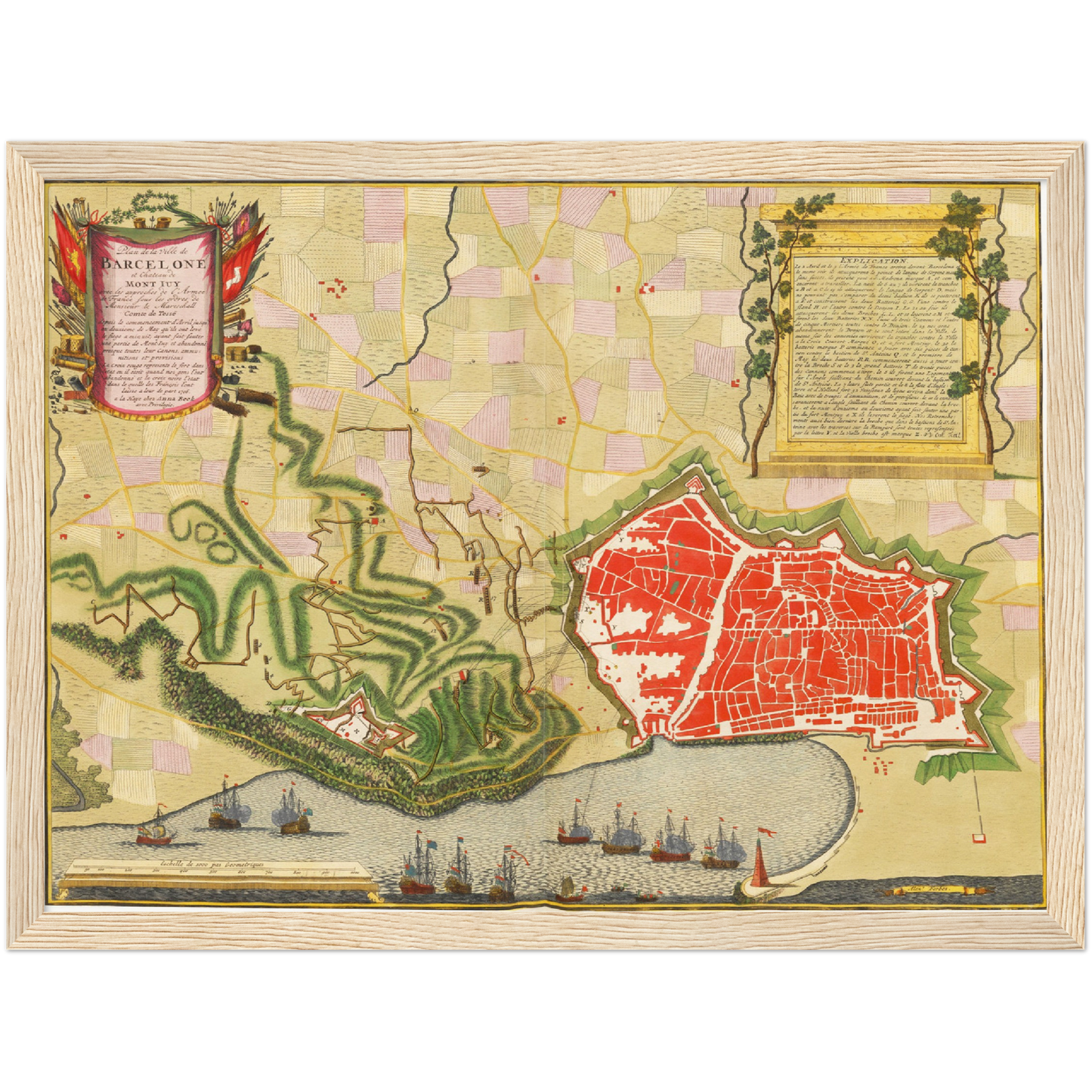 Historischer Stadtplan Barcelona um 1700
