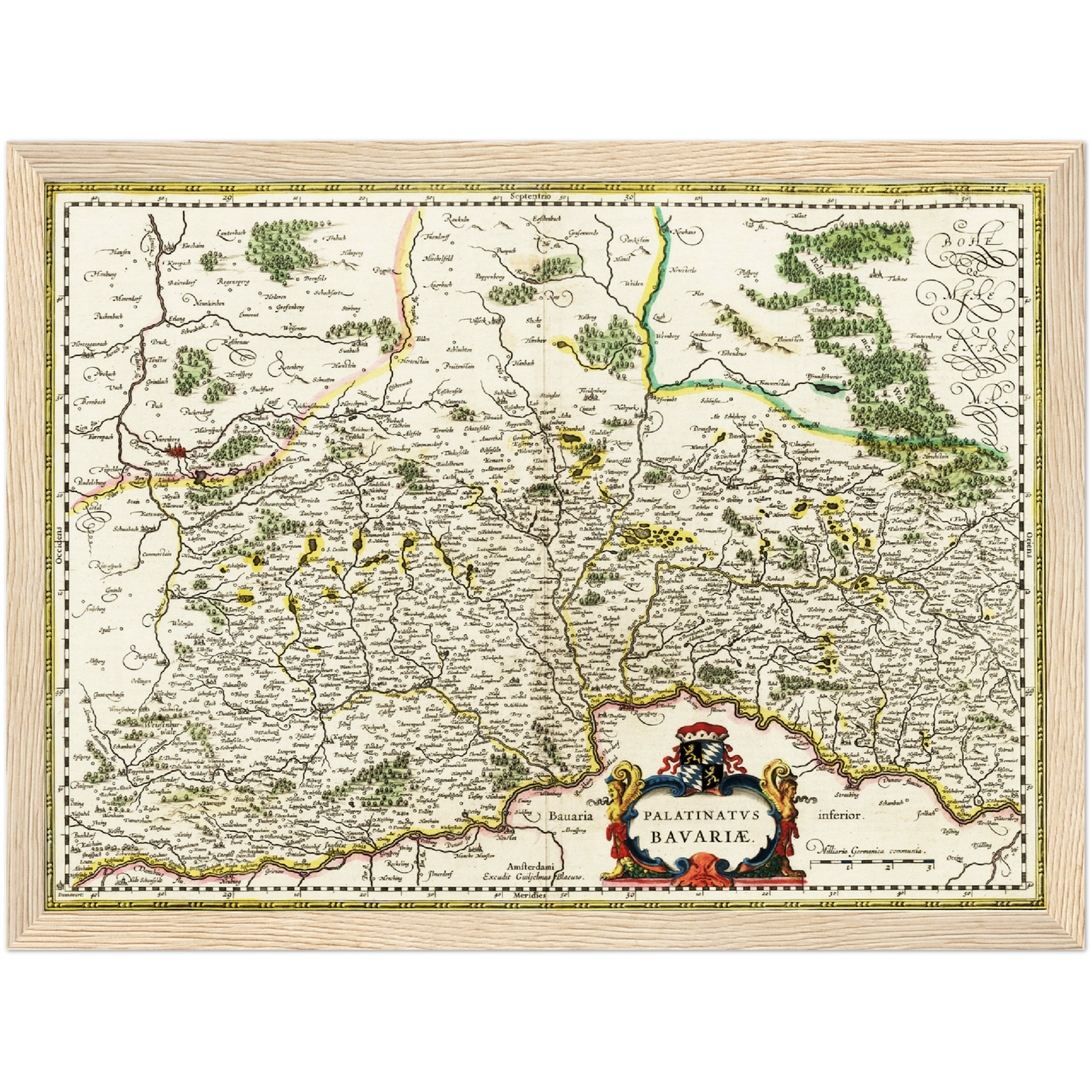 Historische Landkarte Oberpfalz um 1647