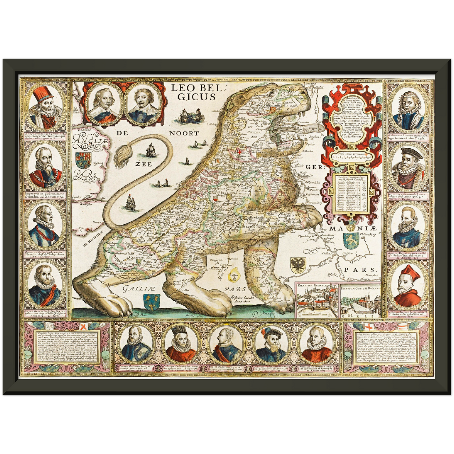 Historische Landkarte Belgien um 1650
