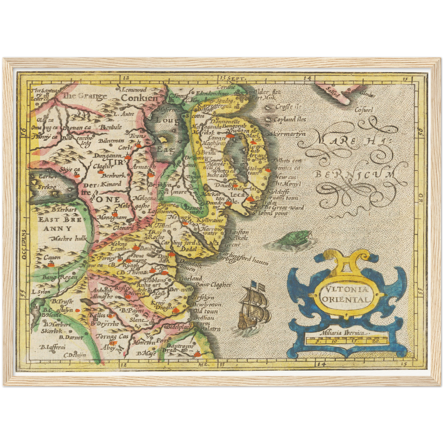 Historische Landkarte Dublin um 1609