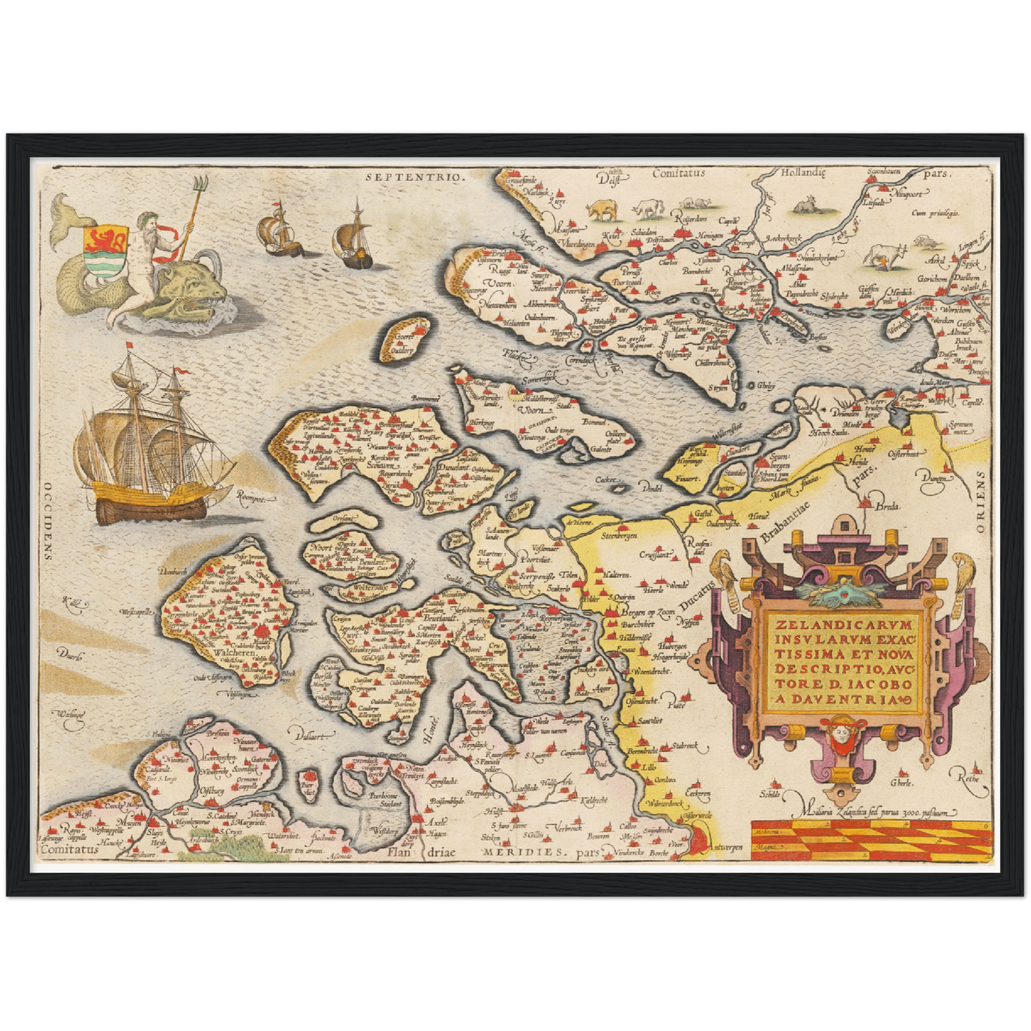 Historische Landkarte Provinz Zeeland um 1609
