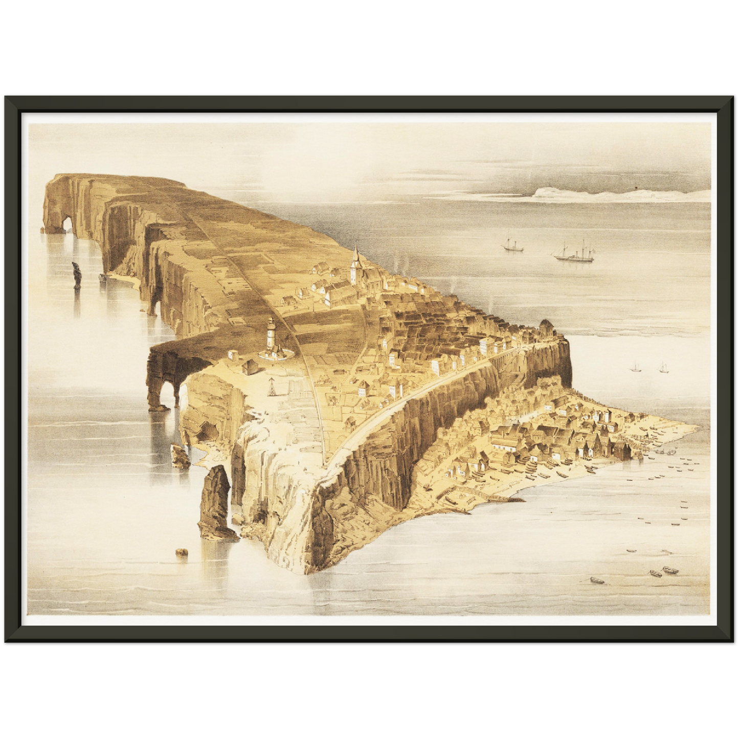 Historische Ansicht Helgoland um 1855