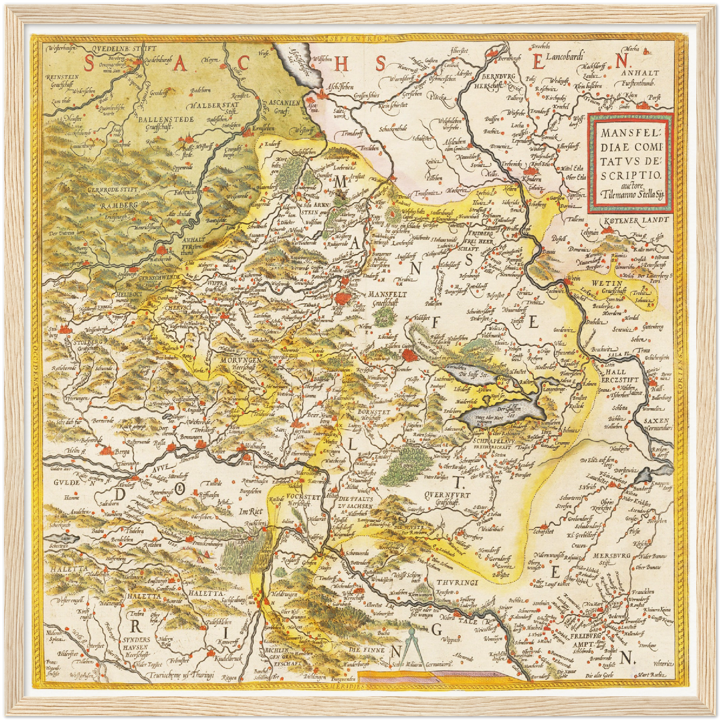 Historische Landkarte Mansfeld um 1609